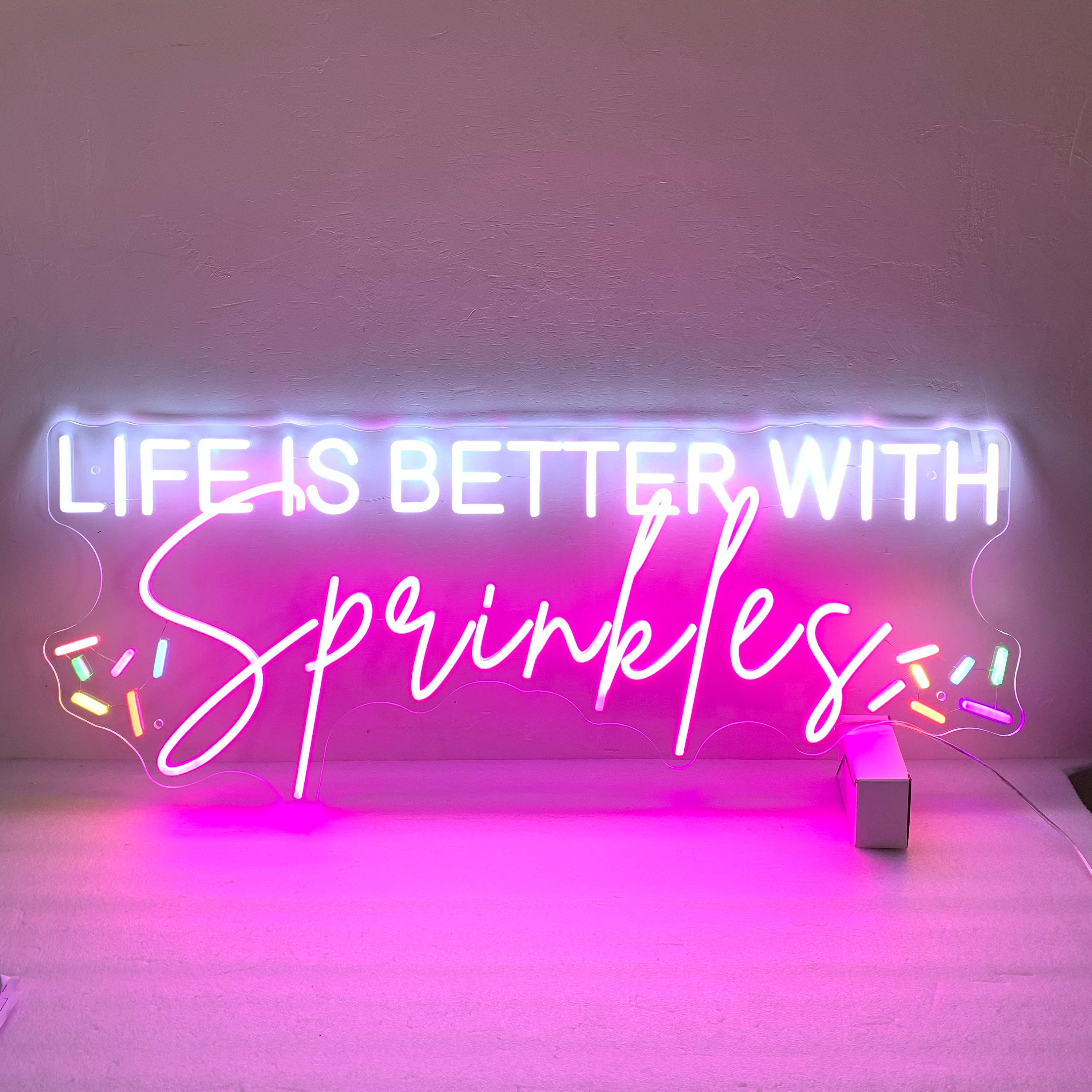 Life is Better With Sprinkles, Neon Light Signs, Summer Decor, Sprinkles Decor, Desert Bar Sign Decorations