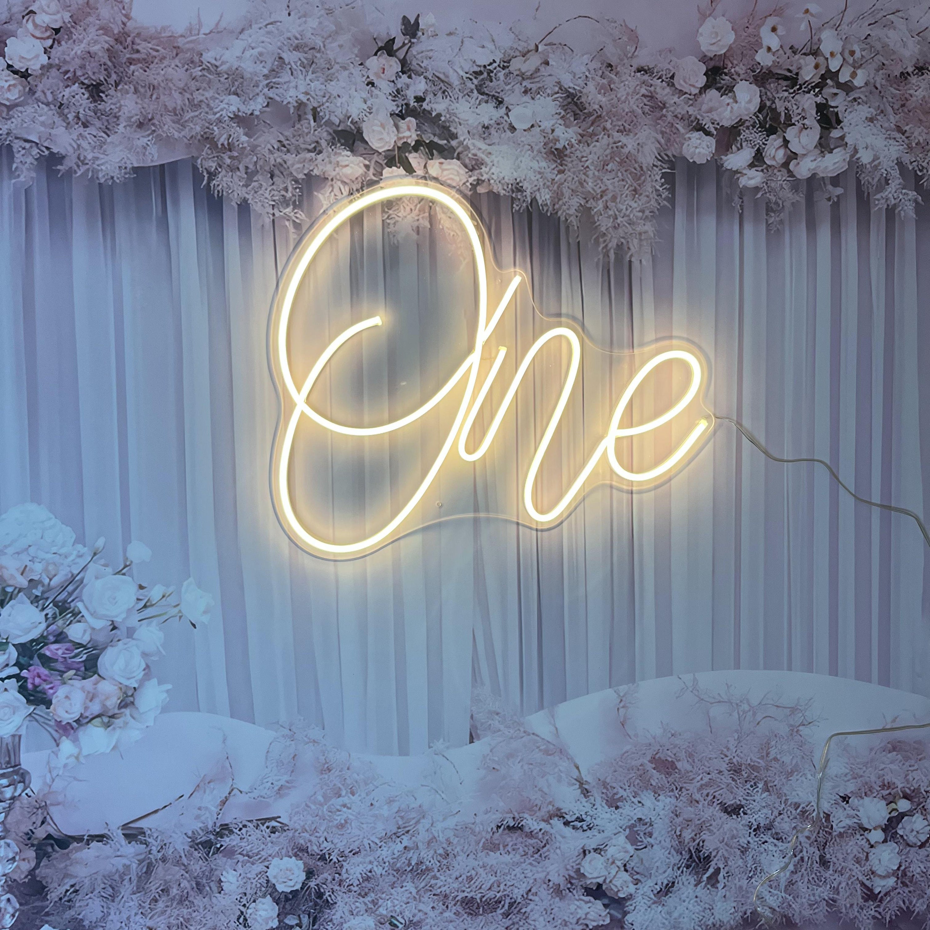 Custom Neon sign "One" First Birthday Decoration 1st Baby Shower Neon Sign Wall Decor Neon Sign Art Led Neon Sign Neon Light Neon Name Sign