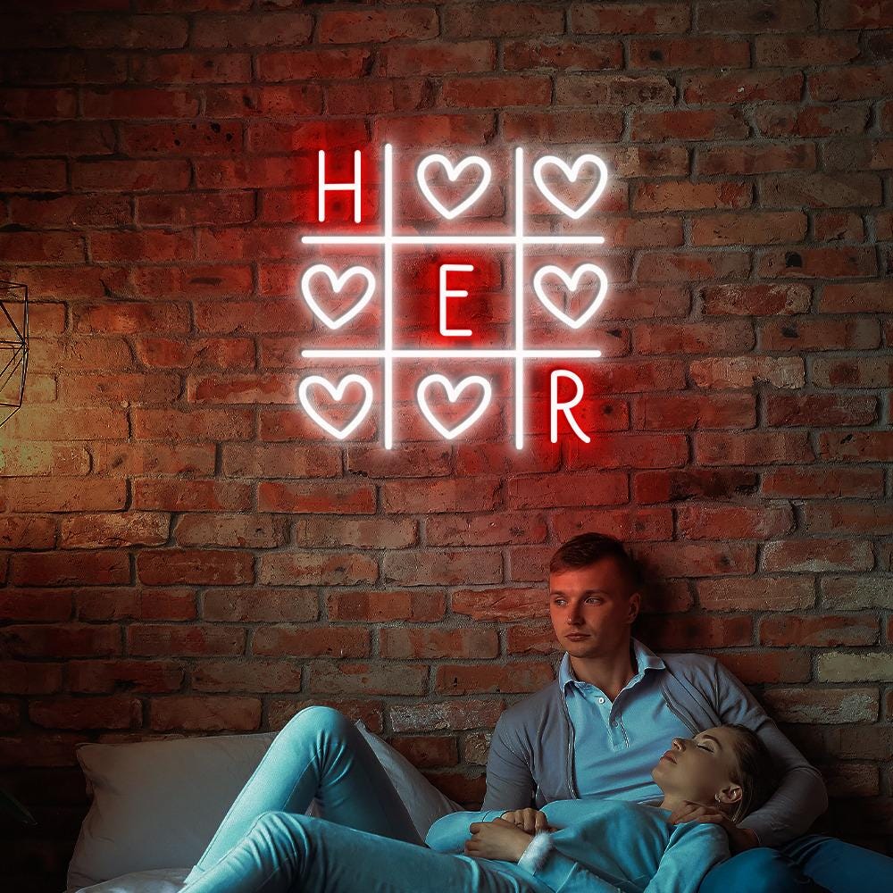 Love Him And Love Her Xoxo Couple Neon, Valentine's Day For Women And Men Neon, Couple Neon for Women, Valentine's Day Gifts, Valentines Day