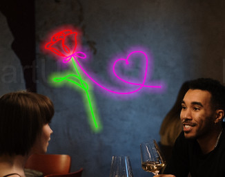 Rose Neon Light, Rose Neon sign, rose flower neon sign, Custom Flower Led Neon Light, Gifts for Her, Unique hand crafted, Gift For Her neon