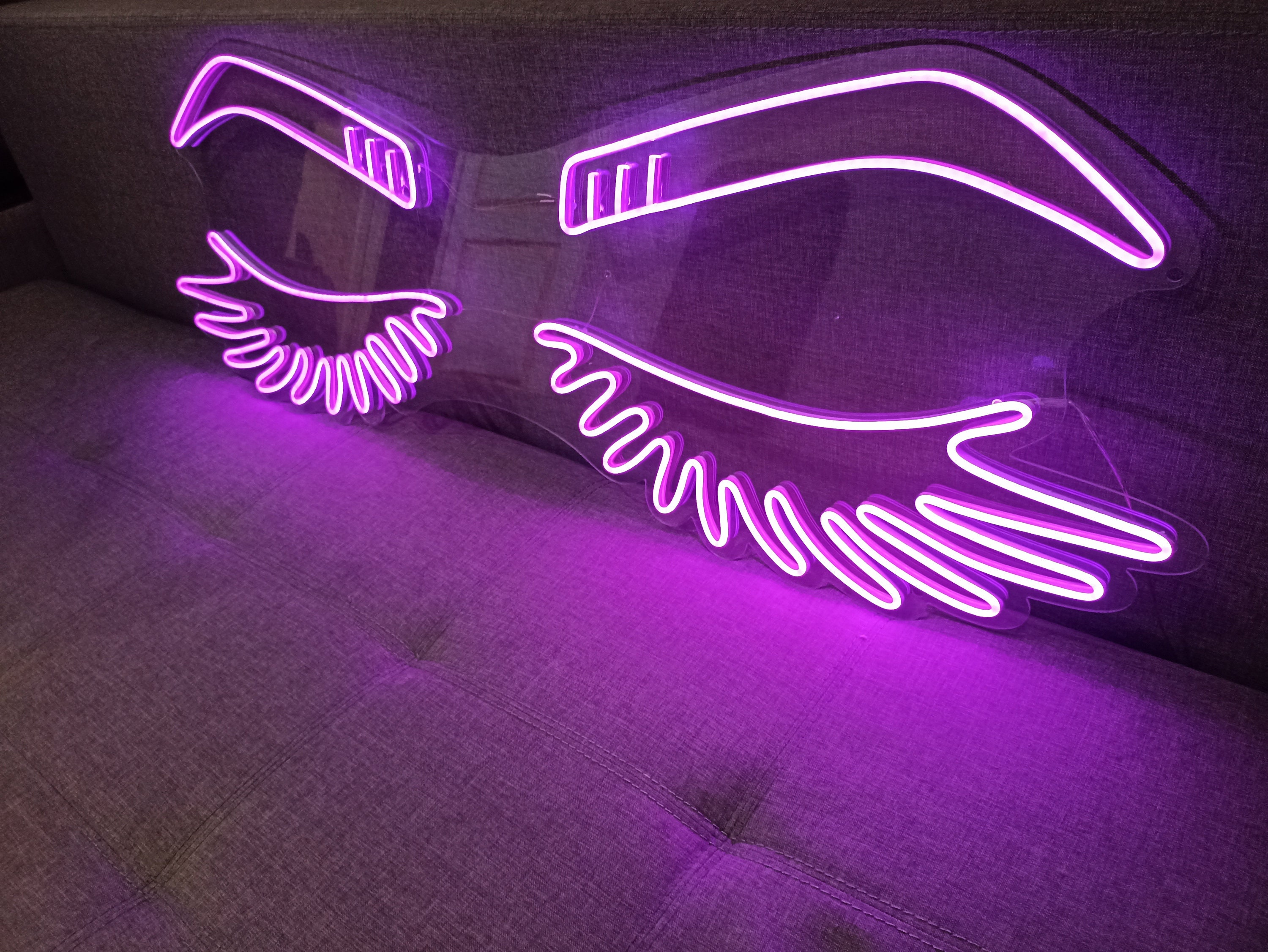 Eyelashes Led Neon Sign, Beauty Salon Sign, Custom Neon Sign, Wall Decor, Girl Face & Eyebrows, Decoration In A Beauty Salon, Wall Decor