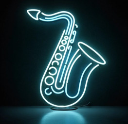 Neon Saxophone Sign, Saxophone Shaped Neon Sign, Neon Light Saxophone Display, Saxophone Neon Light, Neon Saxophone Sign Design