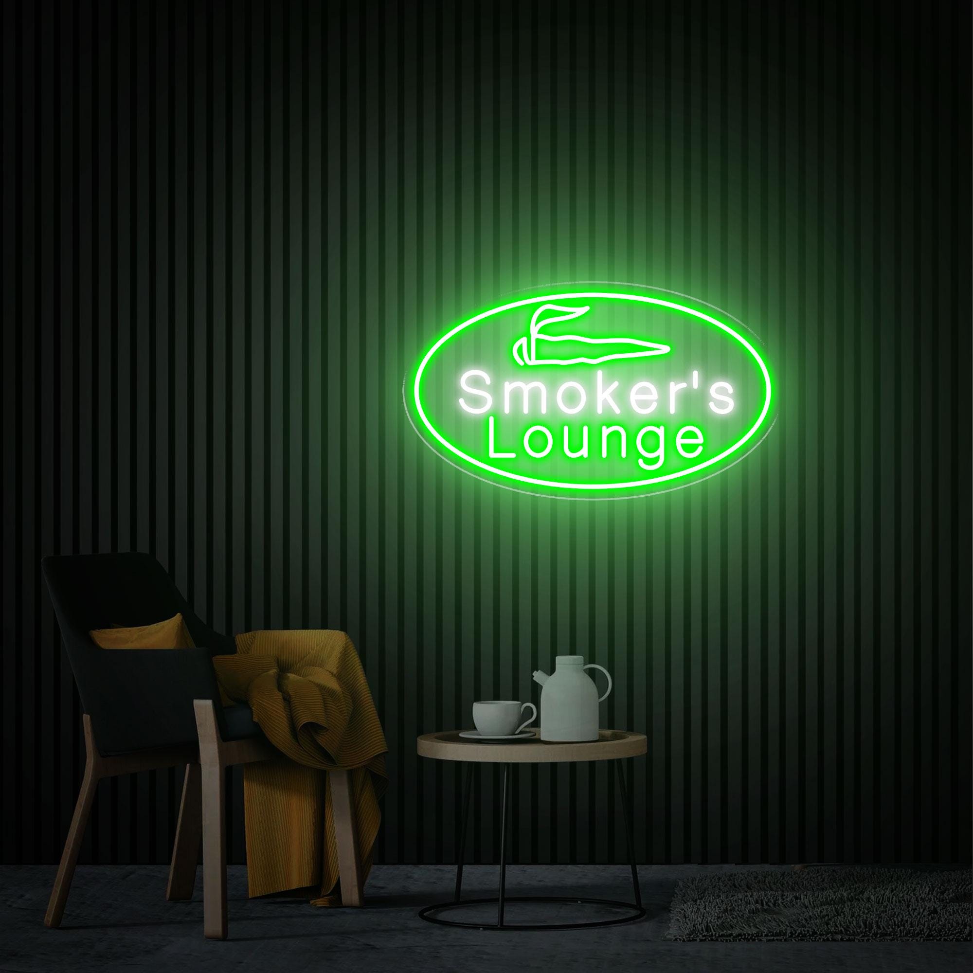 Smoker's Lounge Neon Sign, Smoking Bar Neon Wall Decor, Man Cave Cigars Wall Art, Gift For Him, Lounge Decor Lights, Smoker Gift