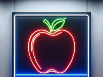 Apple Neon Sign Fruit Shaped Neon Light, Custom Apple Neon Light, Neon Apple Light, Decorative Apple Neon Sign, Bespoke Neon Fruit Signs