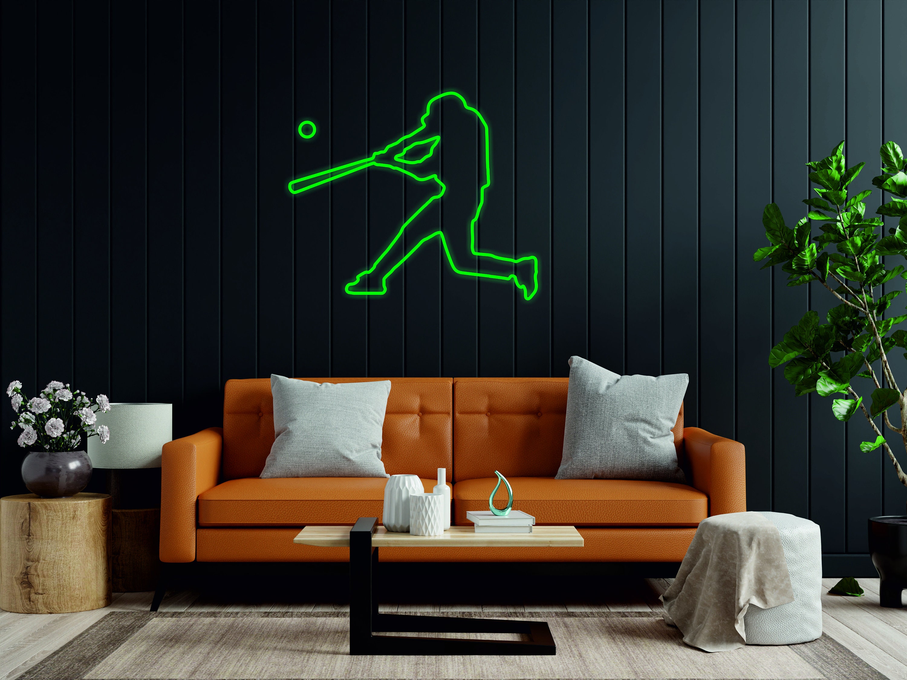 Baseball Player Neon Sign, Gaming Room Neon Sign, Player Neon Sign, Sport Neon LED Decor