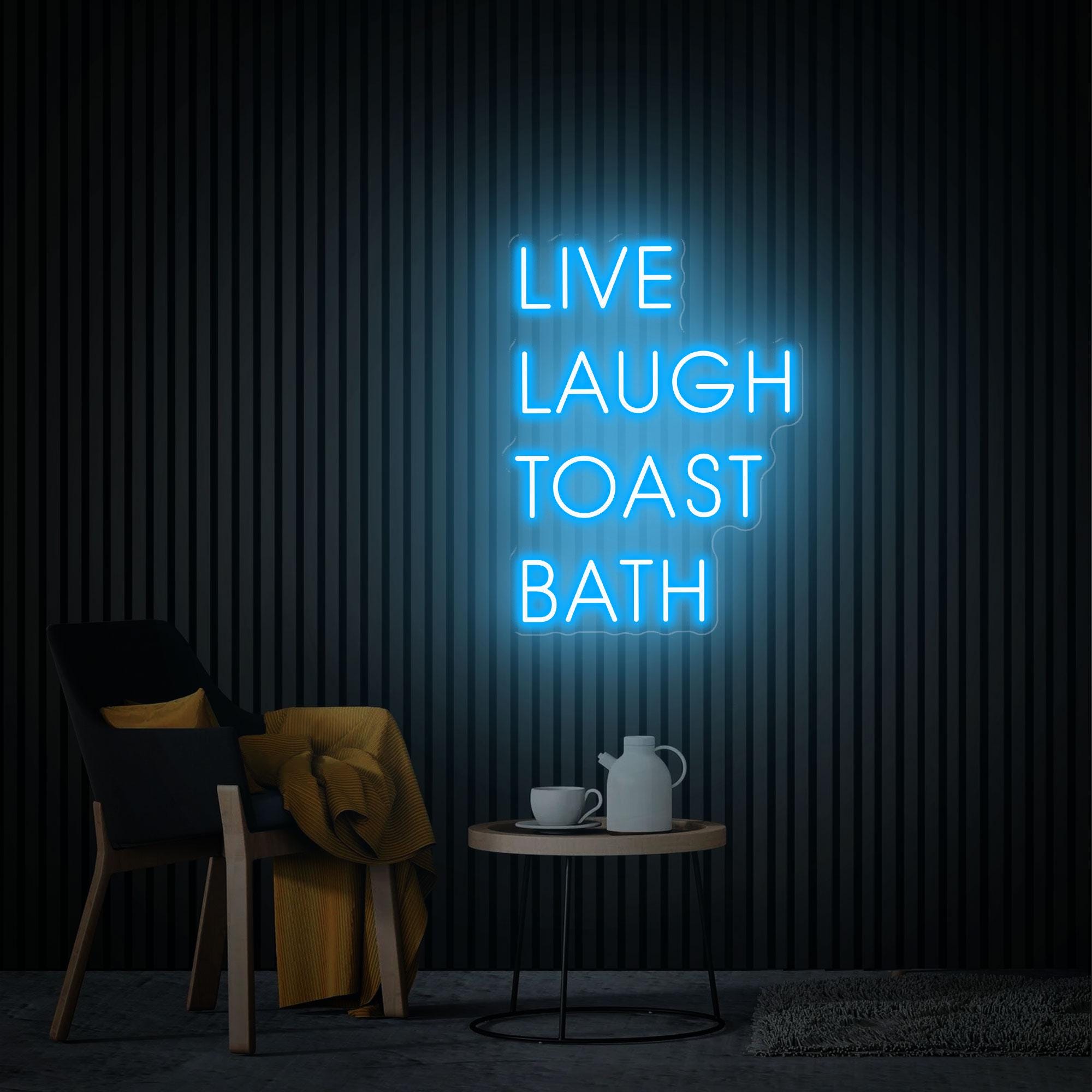 Live Laugh Toast Bath Neon Sign, Tropical Gothic Bathroom Decor, Custom Neon Sign, Bathroom Humor Sign, Funny Gothic Decor, Halloween Gift