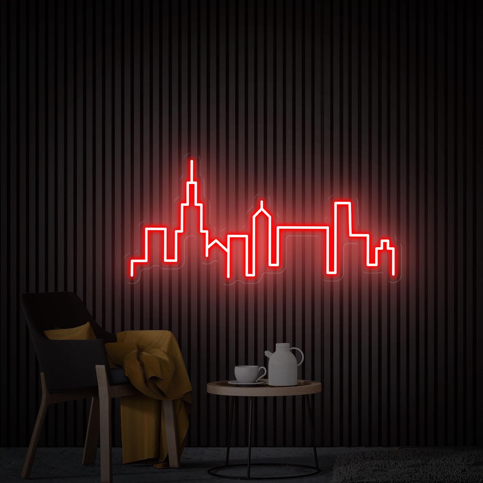 Chicago Skyline Neon Sign, Chicago City Wall Decor, Urban Decor, City Skyline Led Light Sign, Custom Neon Sign Home Decor, Personalized Gift