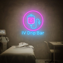 IV Drip Bar Neon Sign, IV Therapy Led Light Sign, Beauty Salon Decor, Custom Neon Sign, Neon Wall Art, Nurse Injector Wall Art Medspa Canva