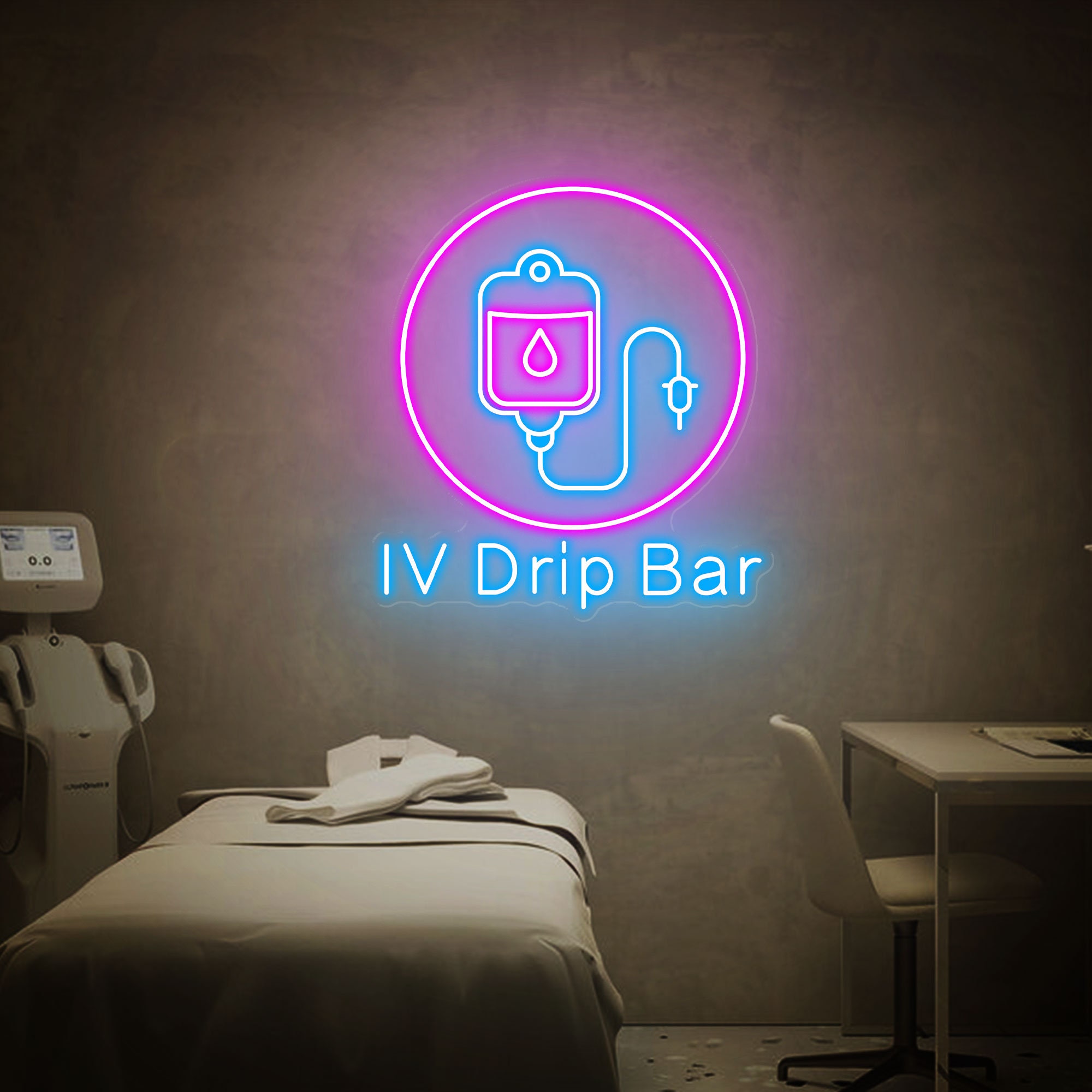 IV Drip Bar Neon Sign, IV Therapy Led Light Sign, Beauty Salon Decor, Custom Neon Sign, Neon Wall Art, Nurse Injector Wall Art Medspa Canva
