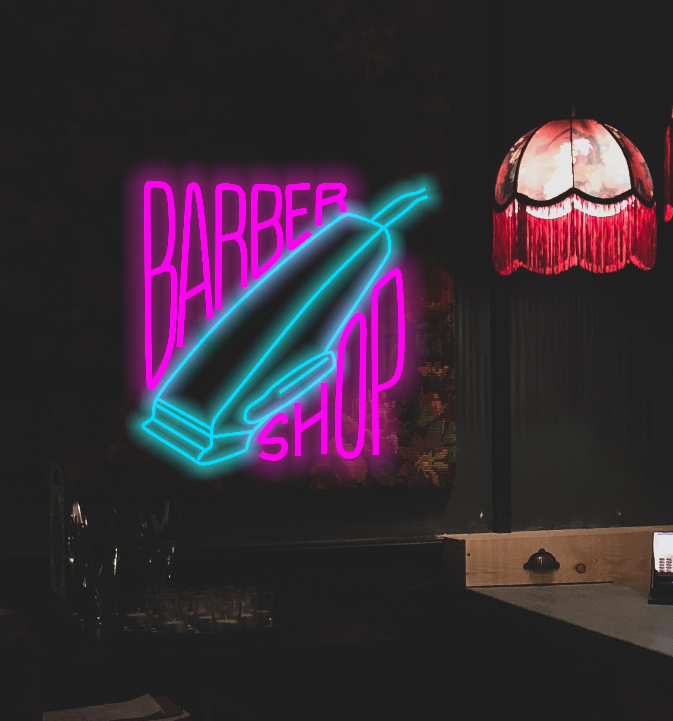 Barber Shop Haircuts And Shaves Neon Sign, Barber Shop Beauty Salon Neon Sign, Barber Shop Personalized Led Sign, Barber Shop Wall Art Light