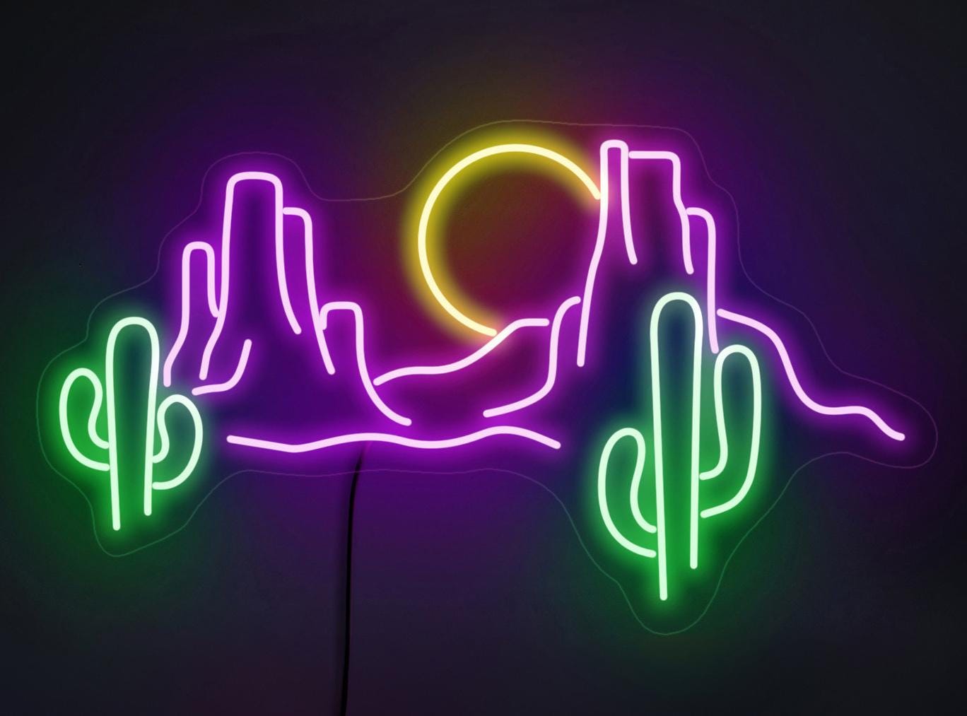 Desert Neon Sign, Mountain Neon Sign, Cactus Neon Sign, Sunset Neon Sign, Western Neon Sign, Mexican Neon Sign, Desert Decor, Mountain Decor