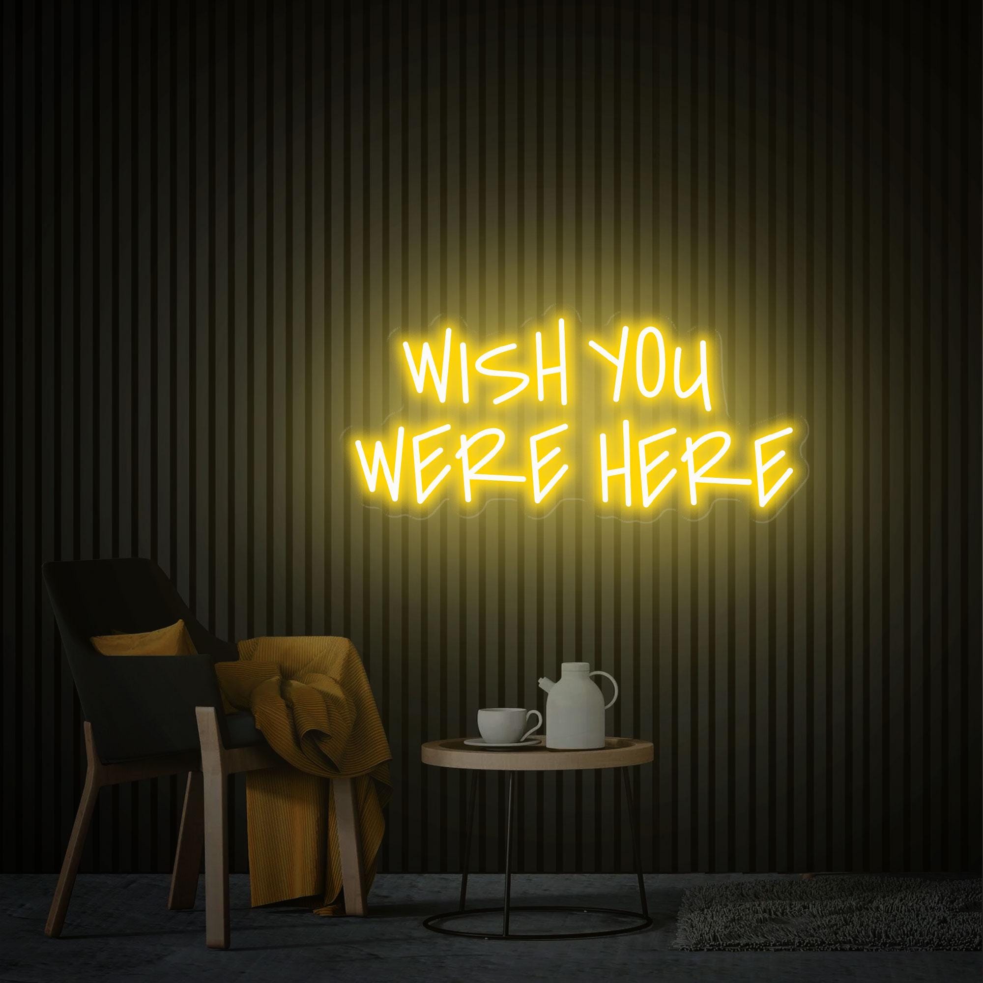 Wish You Were Here Neon Sign, Custom Neon Sign, Bedroom Led Light Home Decor, Wedding Backdrop, Wish You Were Here Wall Art Gift for Her