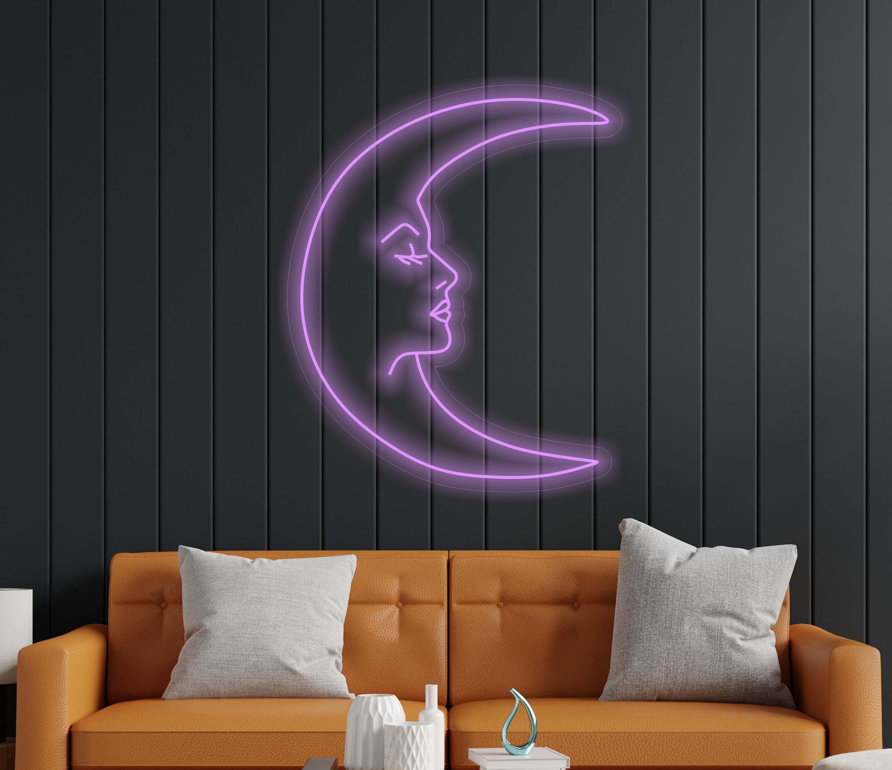 Moon NeoN Shape Light, Lunar Crescent Neon Sign, Crescent Moon Glow Sign, Celestial Crescent Moon Neon, Mom Moon Light, Moon Woman Neon Sign
