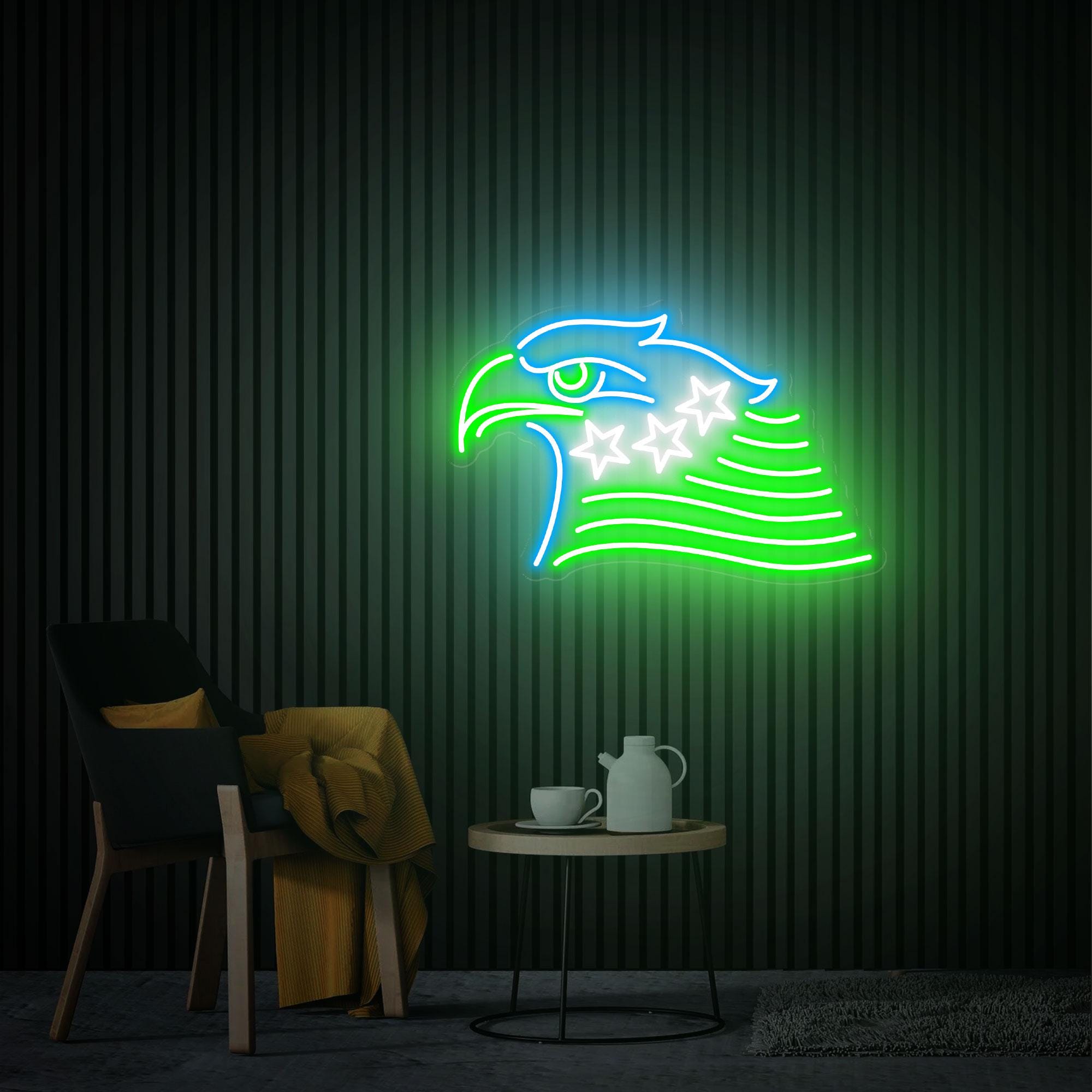 Eagle Head Neon Sign, Eagle Neon Light , Eagle Art Sign, American Eagle Led Sign, Home Office Neon Decor Custom Neon Sign Personalized Gifts