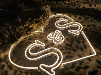 Custom Initials Heart Neon Wedding Sign Handmade, Wedding Neon Sign For Reception, Proposal Engagement Party Decor, Wedding Wall Decor