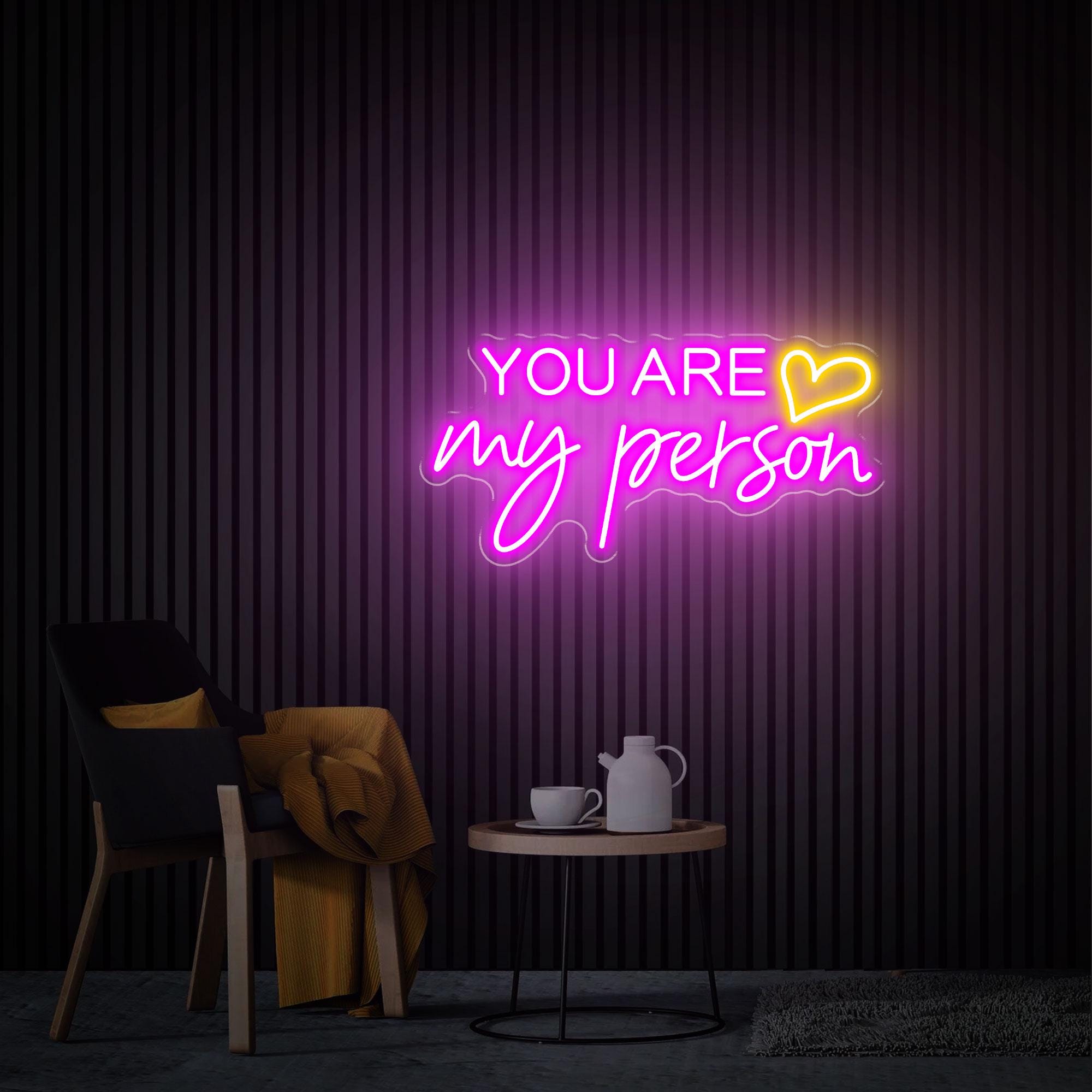 You're My Person Neon Sign, Personalized Wedding Decor Led Lights, Home Bedroom Neon Wall Art, Gift for Her, Custom Engagement Gifts