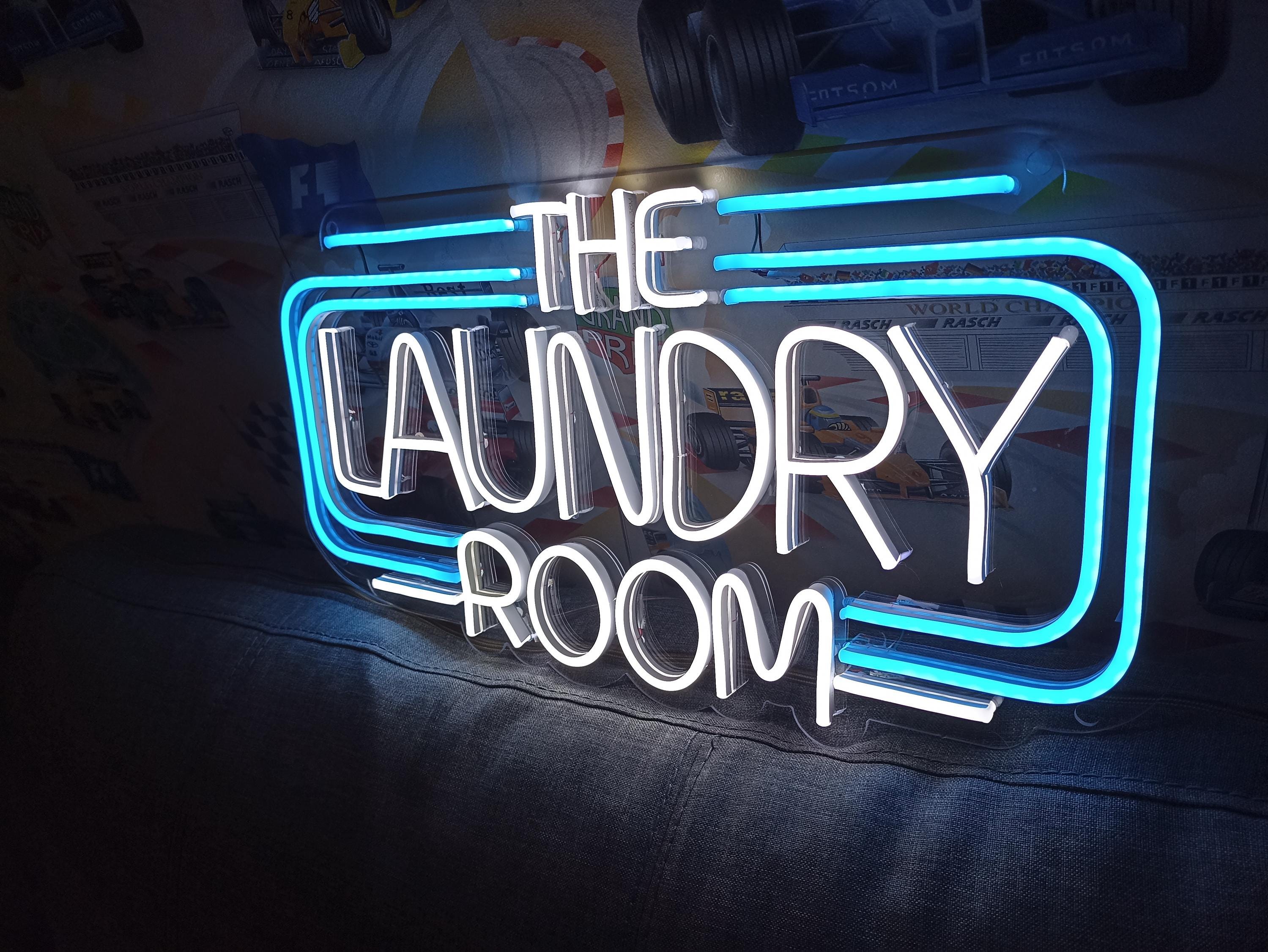 Neon Sign Inscription The Laundry Room, Laundry Neon Sign, Neon Signs For Laundromats