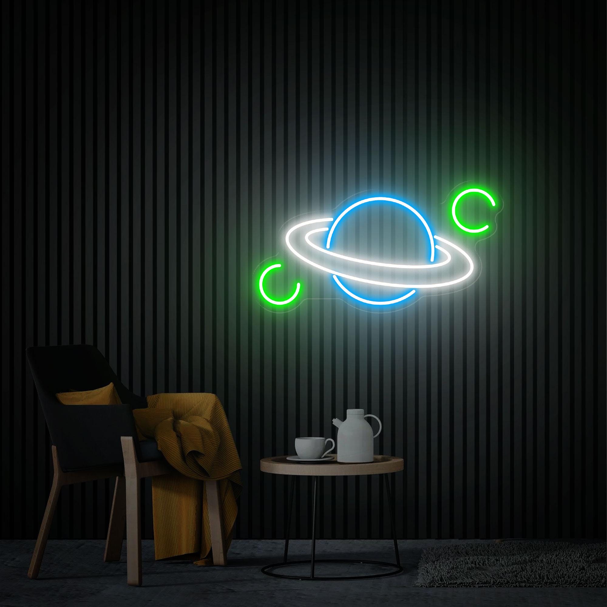 Planet Saturn Neon Sign Custom Planet Neon Sign Neon Wall Art Bedroom Decor Personalized Gift for Kids Custom Light Kids Room Office Decor