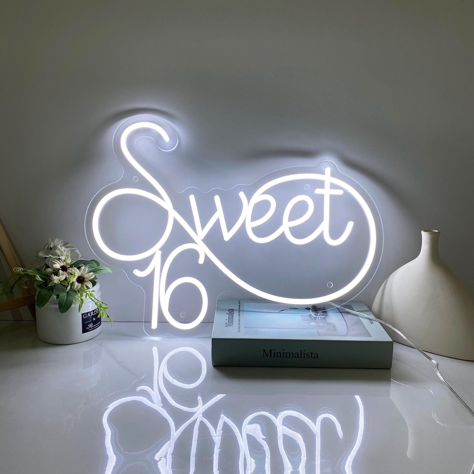 Sweet 16 Neon Sign, Custom Your 16th Birthday Led Neon Sign, Birthday Party Decor Best Friend Birthday Gifts for Her Sweet Sixteen Party Art