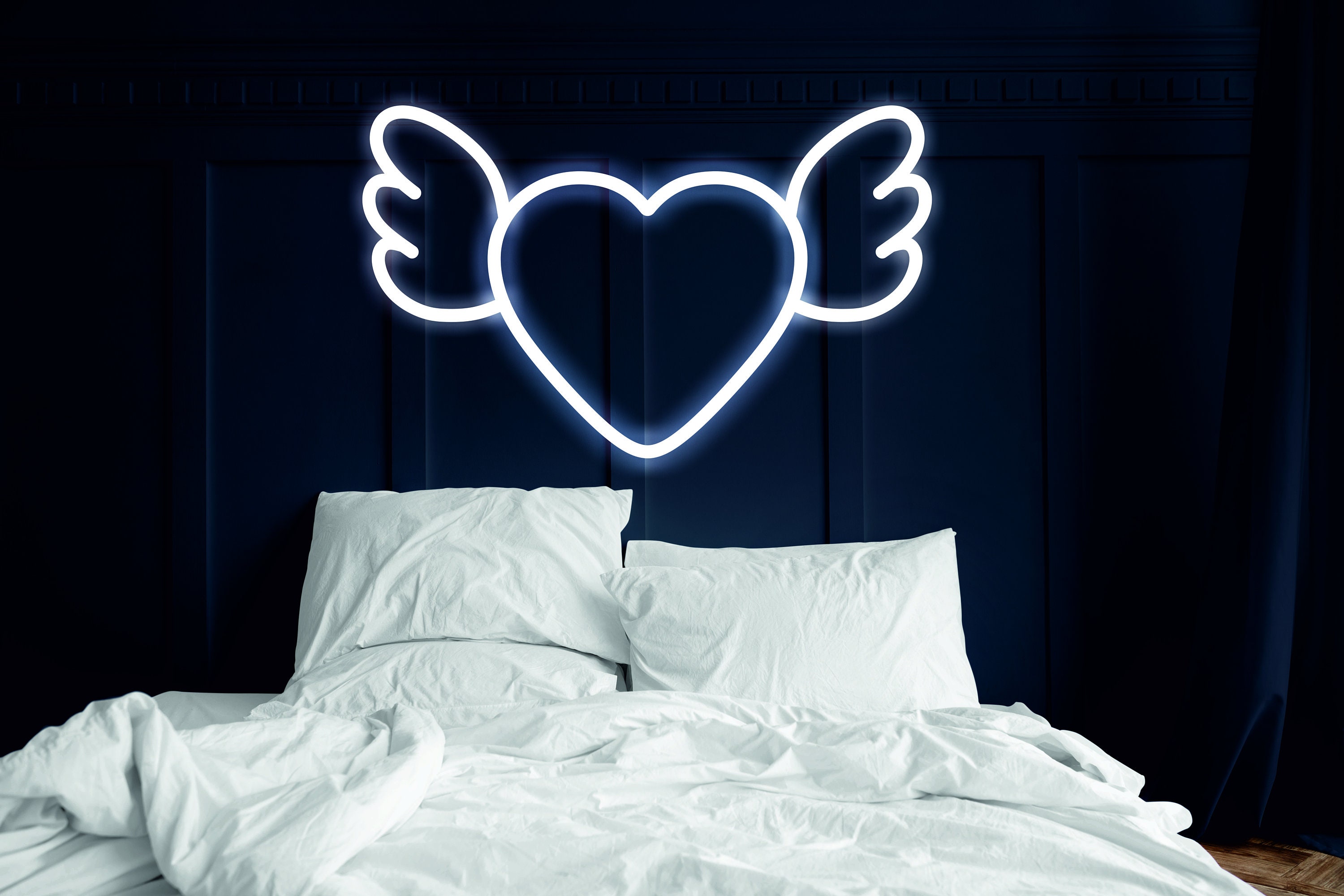 Heart With Wings Neon Sign, Lover Gift Neon Sign, Gift For Her Neon Sign