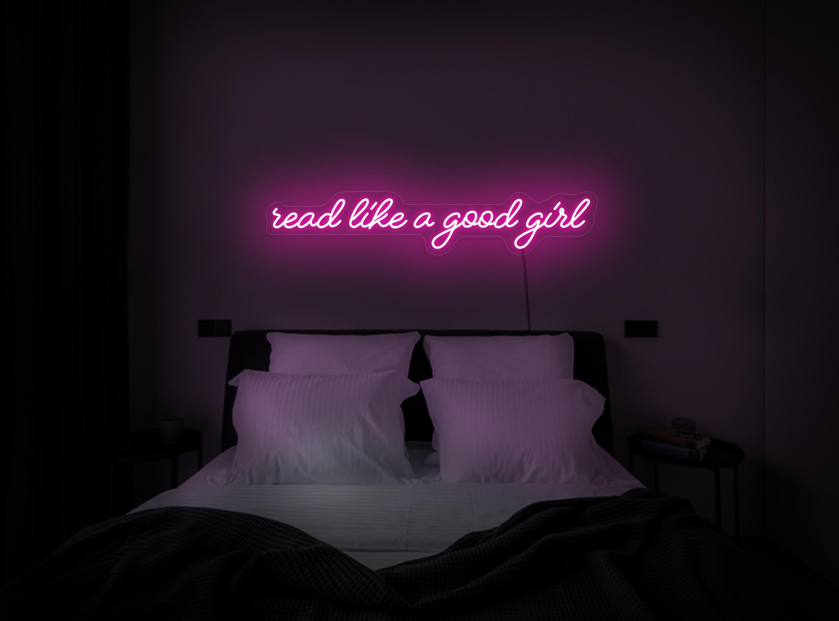 Read Like A Good Girl Neon Sign, Reading Neon Sign, Bookworm Neon Sign, Book Neon Sign, Bookworm Gift, Bookish Neon Sign, Library Sign Decor