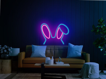 Bunny Ears Neon Sign, Rabbit Ears Neon Sign, Rabbit Neon Sign, Bunny Light, Cute Neon, Animal Neon Sign, Neon Sign Bedroom, Easter Neon Sign