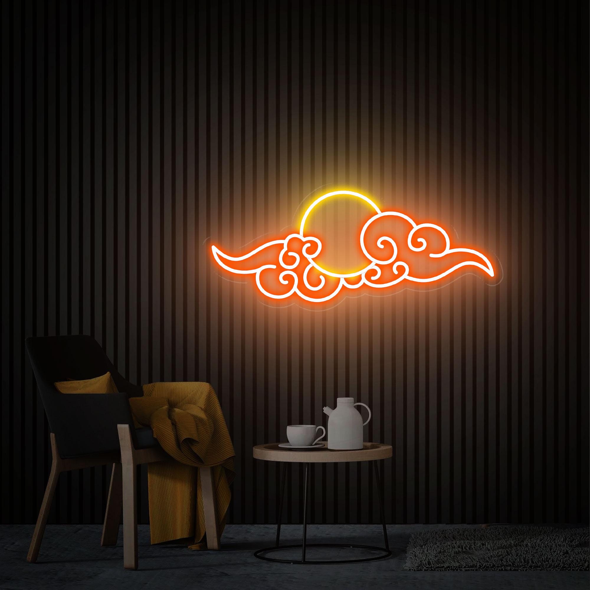 Anime Cloud Sunset Neon Sign, Anime Neon Sign, Neon Wall Art, Custom Neon Gift, Anime Art Manga Art, Kids Room Decor, Nursery Anime Room Art