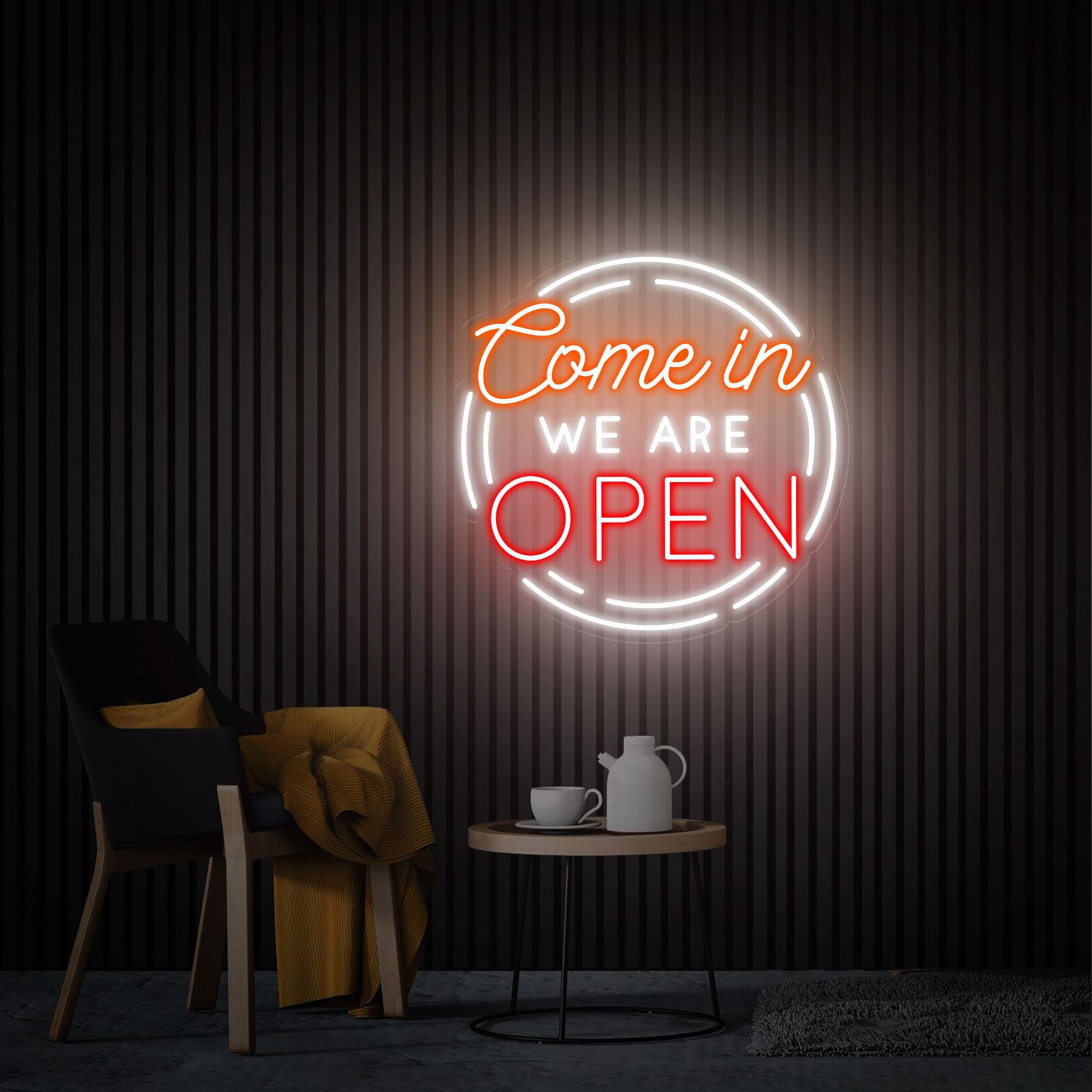 Come in We Are Open Neon Sign, Custom Neon Sign Business Logo, Open Led Light, Shop Welcome Sign, Bar Store Open Neon Sign, Neon Bar Sign