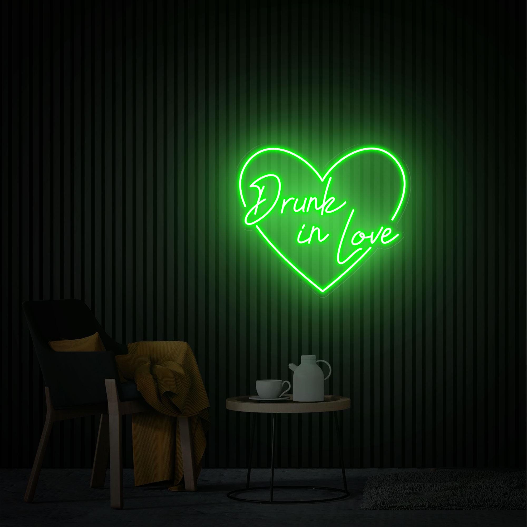Drunk in Love Neon Sign, Custom Wedding Sign, Wedding Backdrop, Home Decor Personalized Gift, Neon Sign Art, Wedding Decor Gift for Couple