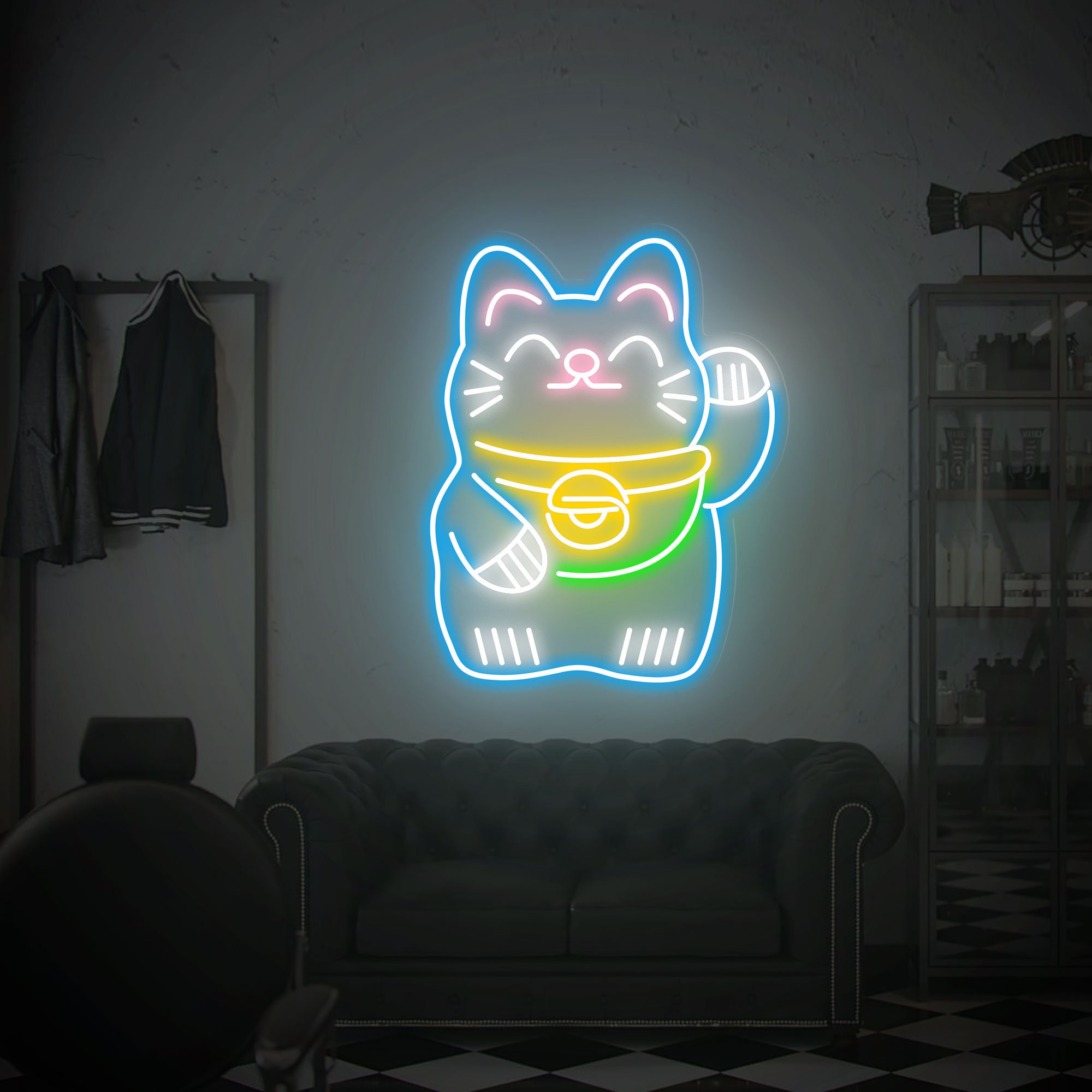 Lucky Cat Neon Sign, Lucky Cat Kitty, Maneki Neko Neon Sign, Anime Neon Sign, Custom Neon Sign, Neon Sign for Business