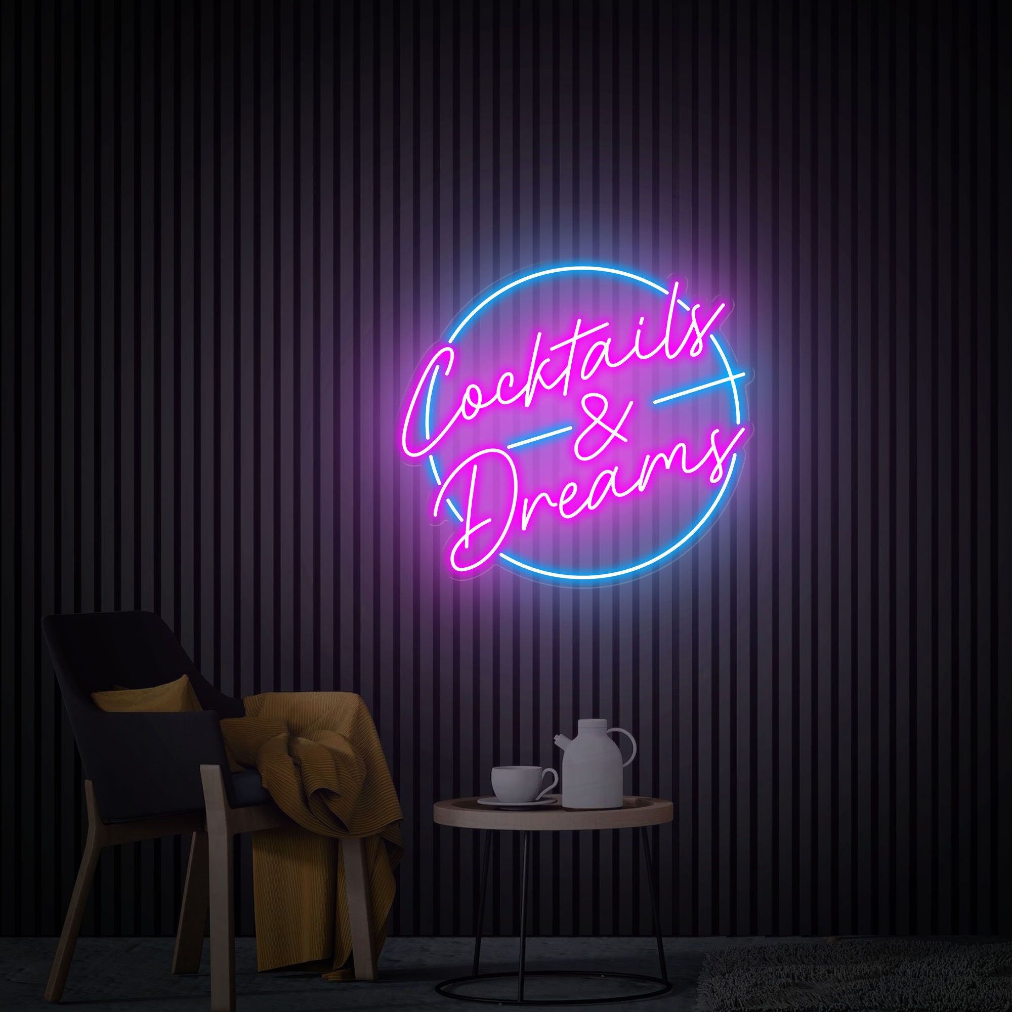 Cocktails and Dreams Neon Sign, Cocktails Bar Wall Decor Art, Cocktails Bar Led Sign, Home Bar Decor, Custom Neon Sign Bar