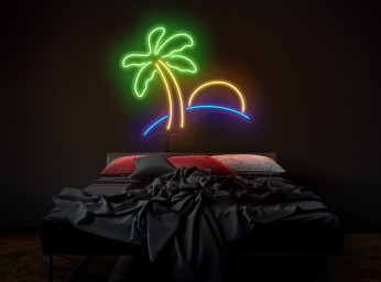 Palm Neon Sign, Palm Led Sign, Beach Neon Sign, Tropical Neon Sign, Sunset Neon Sign, Island Neon Sign, Palm Tree Neon, Tropical Wall Decor
