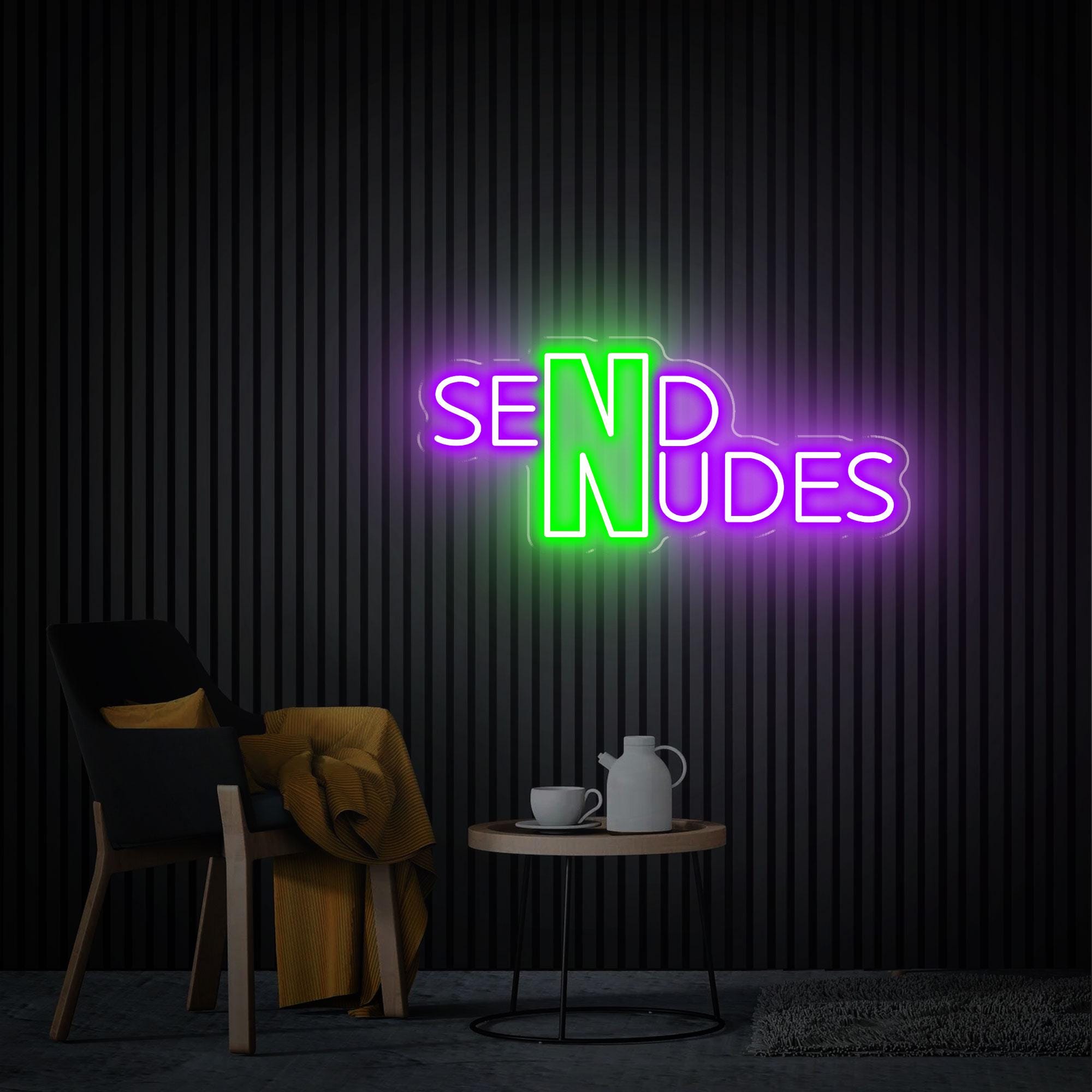 Send Nudes Neon Sign, Handmade Gifts Bedroom Neon Sign, Personalized Neon Light Sign for Wall Neon Light Home Decor Party Bar Wall Art