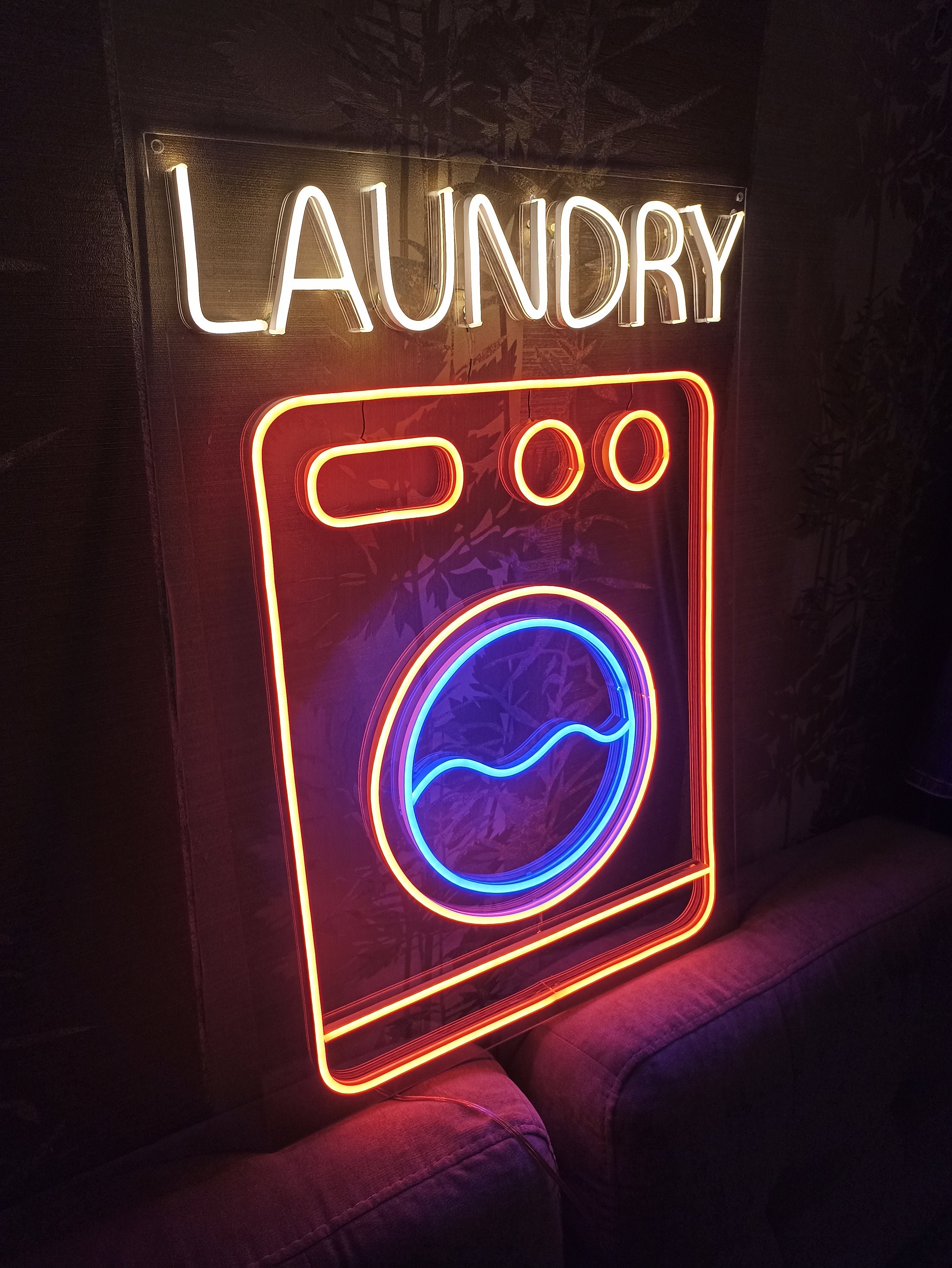 Laundry Washing Machine - Led Light Neon Sign For Business