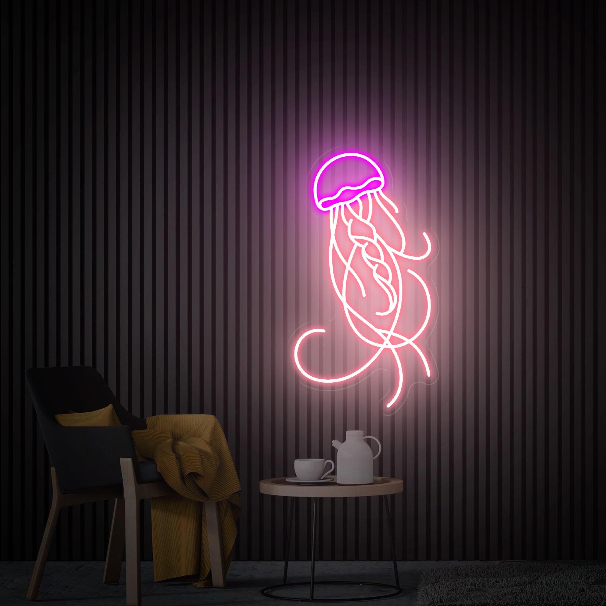 Jellyfish Neon Sign, Jellyfish Wall Art, Ocean Led Sign, Custom Neon Sign, Kids Room Decor, Home Ocean Decor, Under the Sea Vibes Best Gift