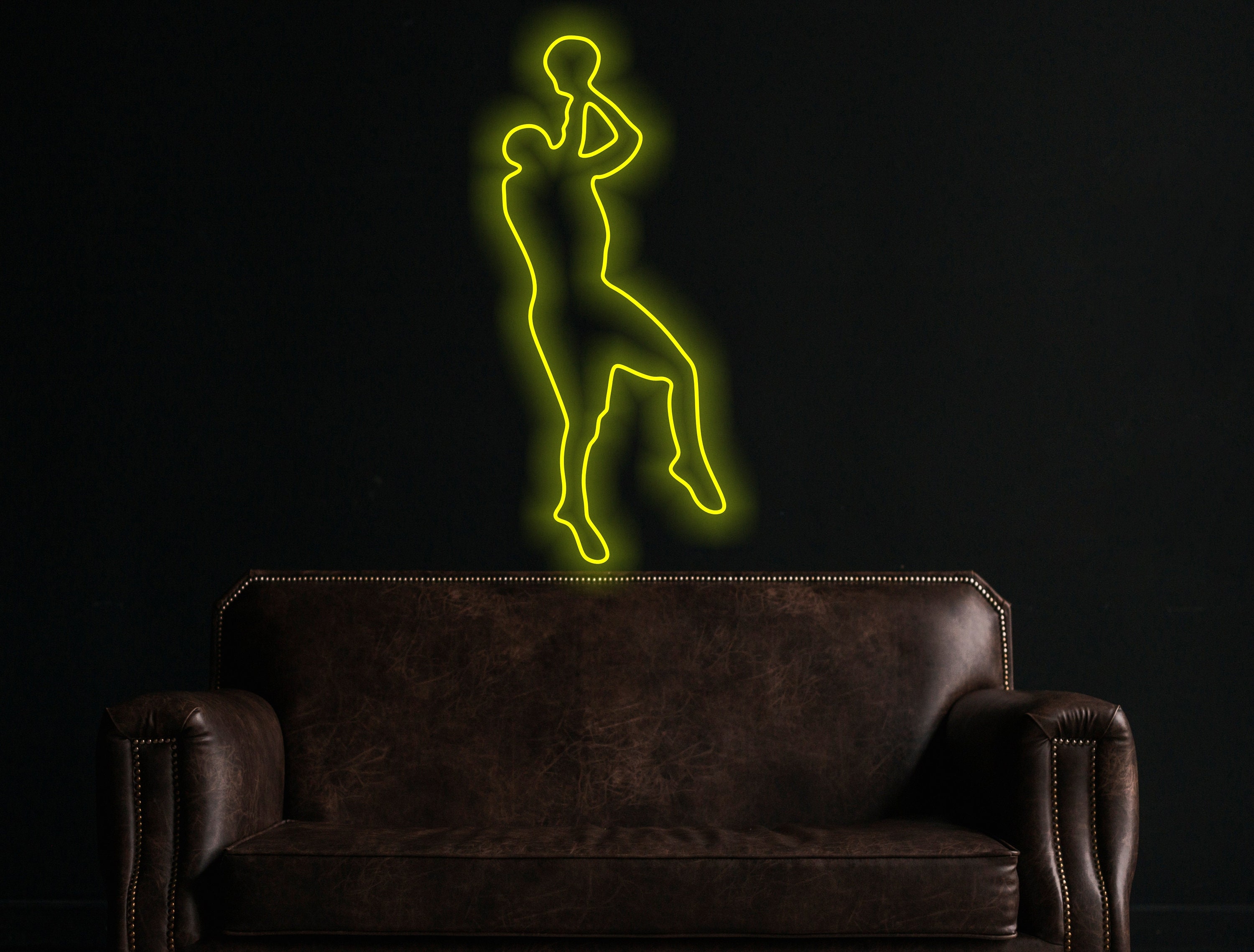 Basketball Player Neon Sign, Neon Dunking Basketball Player, Basketball Player In Mid-Air Neon Sign, Energy Neon Signs For Basketball Lovers