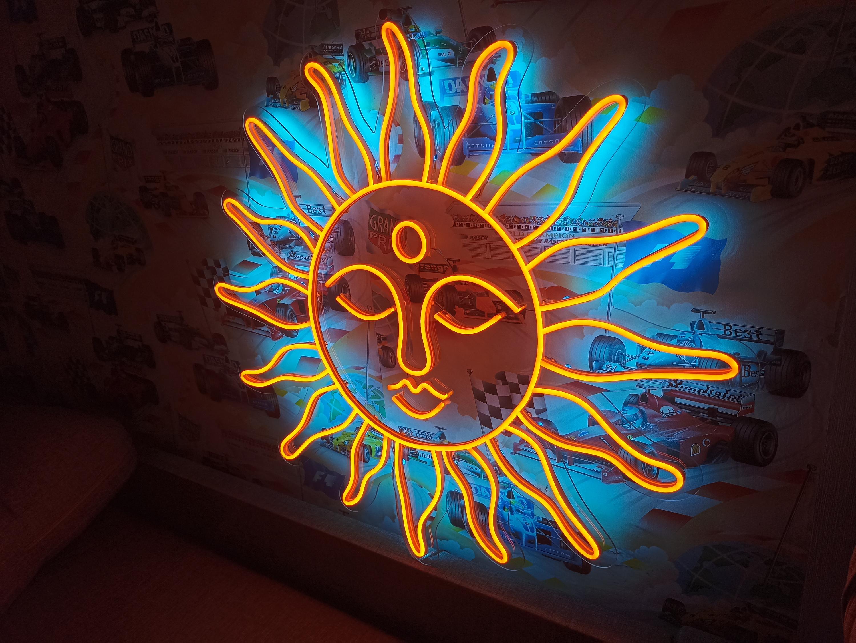 Sun Neon Sign, Sun Neon Light Sign, Sun Neon Light, Handmade Neon Sign, Room Decor Neon Sign, Sun Yoga Neon Sign