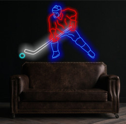 Hockey Player Neon Sign, Neon Ice Hockey Sign, Hockey Player Led Sign, Hockey Player Neon Light, Hockey Player Neon Decor, Neon Hockey Wall