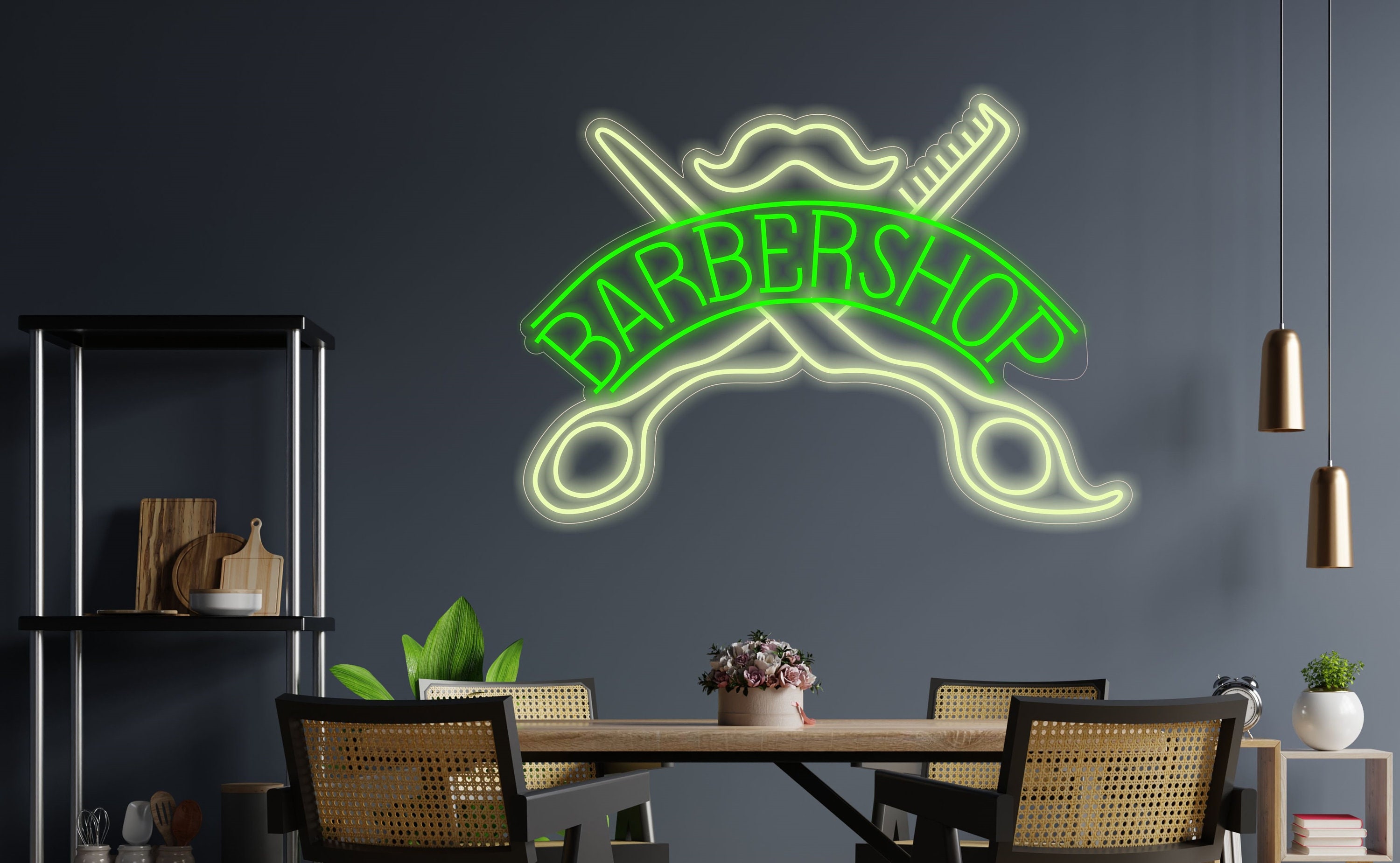 Barbershop Neon Sign, Custom Neon Sign For Barbershop, Barbershop Open Sign, Neon Haircut Sign, Neon Sign For Men's Grooming, Wall Decor