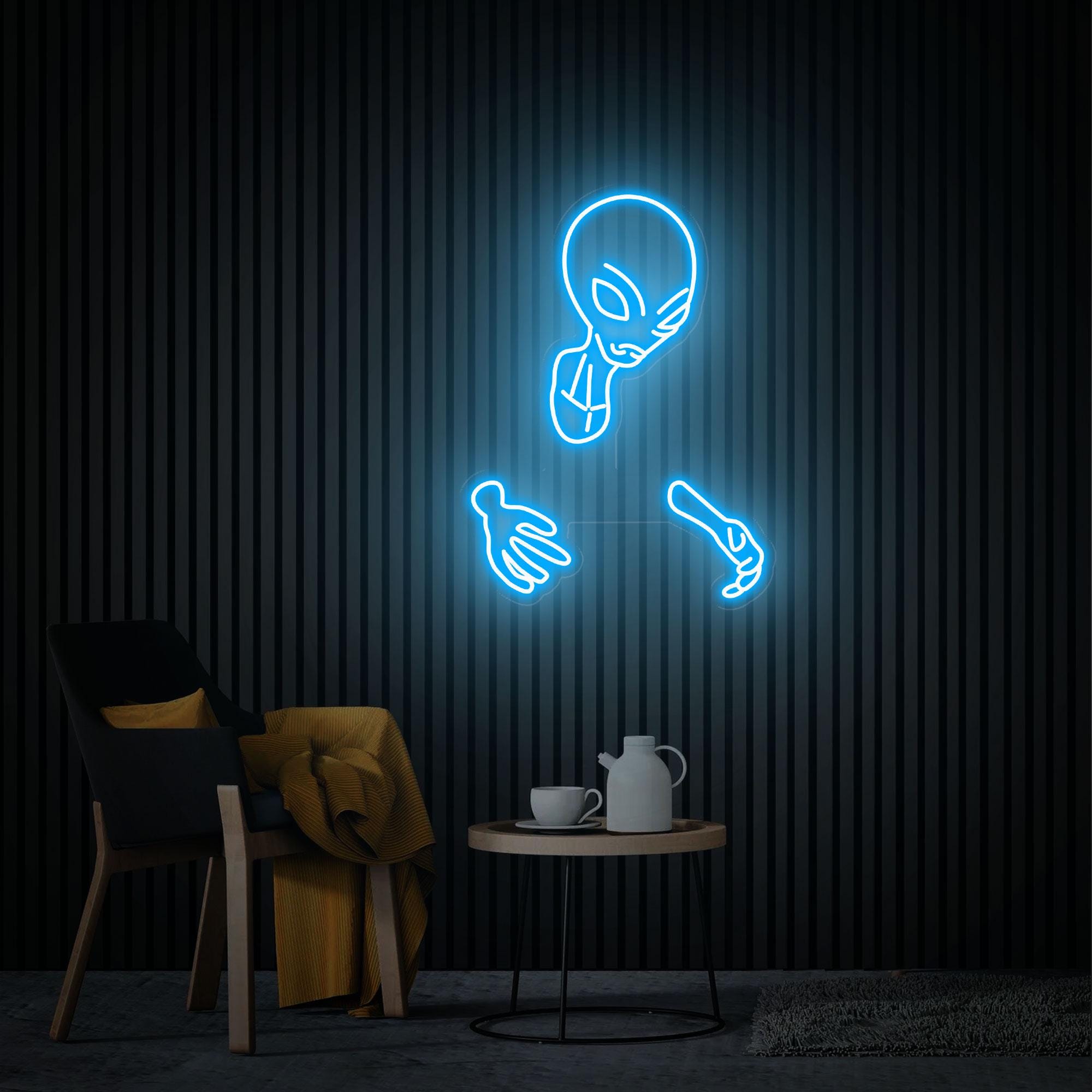Alien Invasion Neon Sign, Funny Alien Led Sign, Custom Neon Sign, Alien Cartoon Wall Art, Shop Bar Pub Man Cave Hip Hop Party Wall Decor