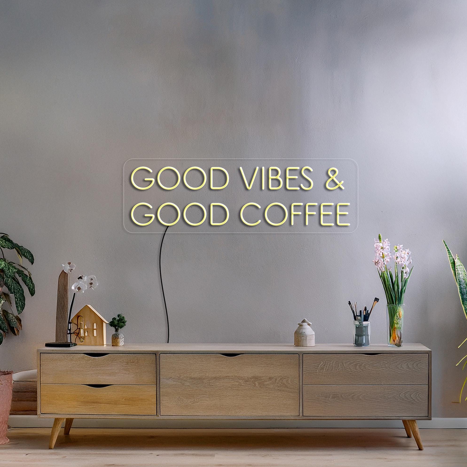 Good Vibes & Good Coffee Neon Sign, Coffee Shop Neon Sign, Coffee Bar Led Sign, Cafe Neon Sign, Restaurant Neon Sign, Coffee Wall Art Decor