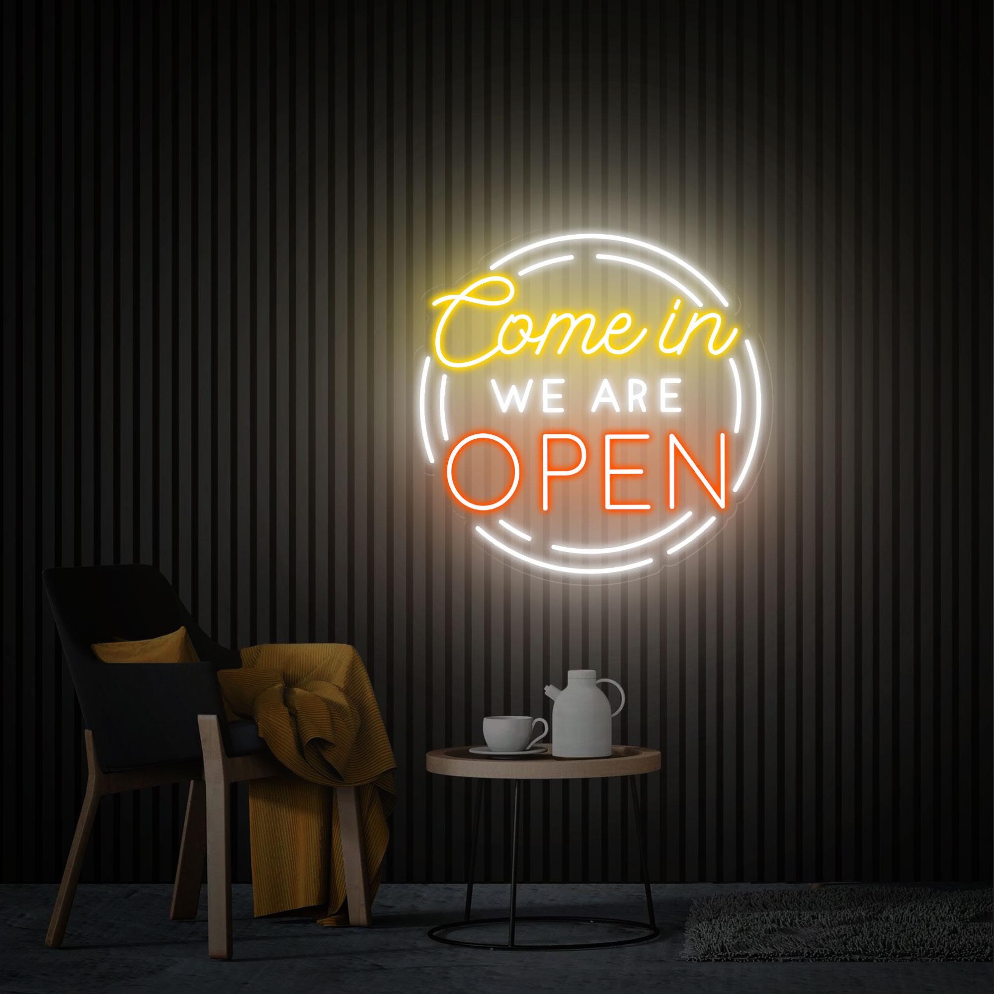 Come in We Are Open Neon Sign, Custom Neon Sign Business Logo, Open Led Light, Shop Welcome Sign, Bar Store Open Neon Sign, Neon Bar Sign