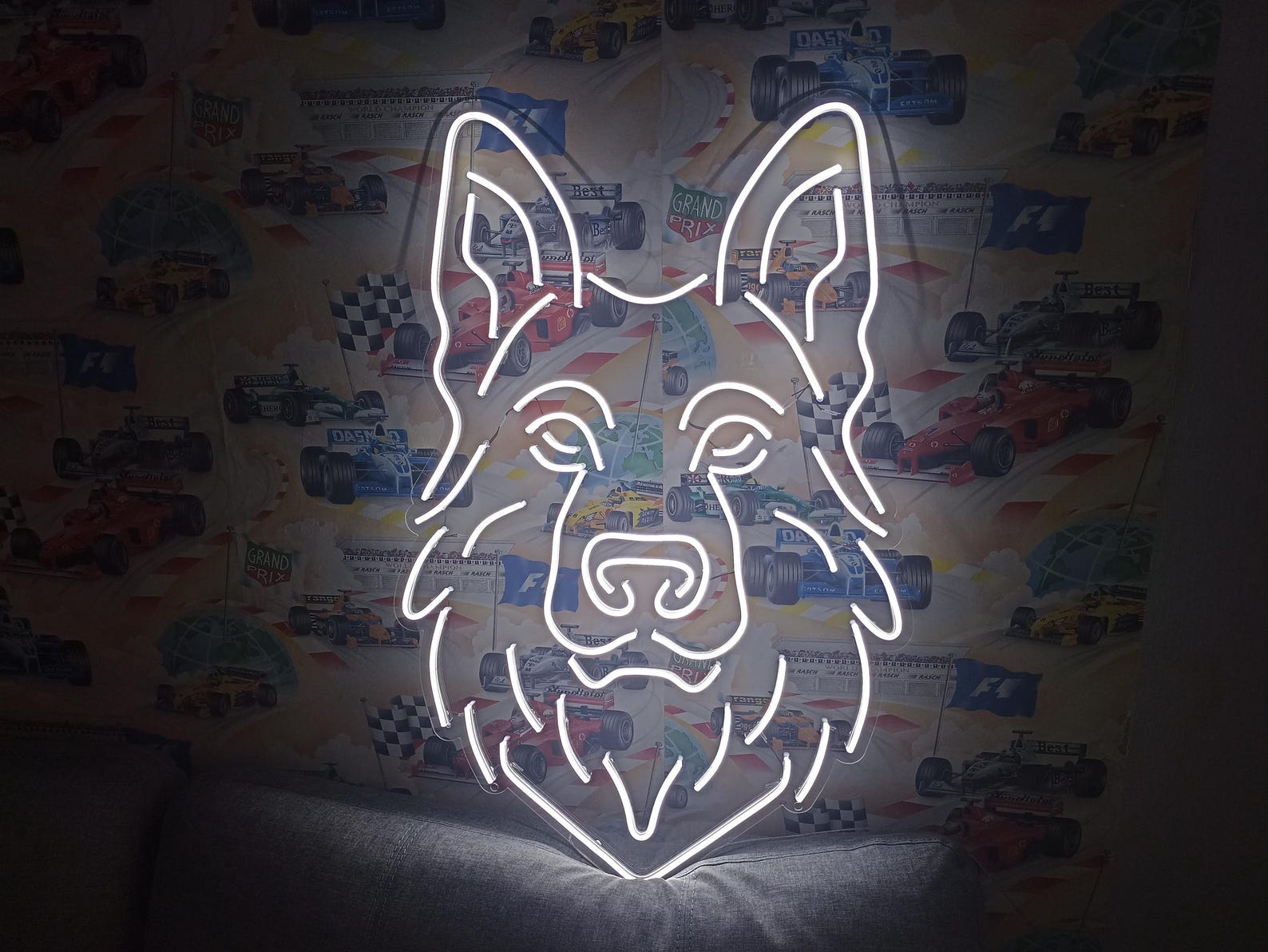 German Shepherd Head Neon Sign, Dog Neon Sign, Pet Neon Sign, Home Decor Pet Neon Sign, Custom Neon Sign, Animal Neon Sign