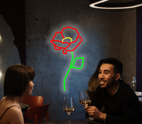 Flower Neon Sign, Beutiful Neon Sign, Rose Neon Sign, Flower Plant Neon Sign, Neon Sign For Flower Lovers, Floral Design Neon Sign