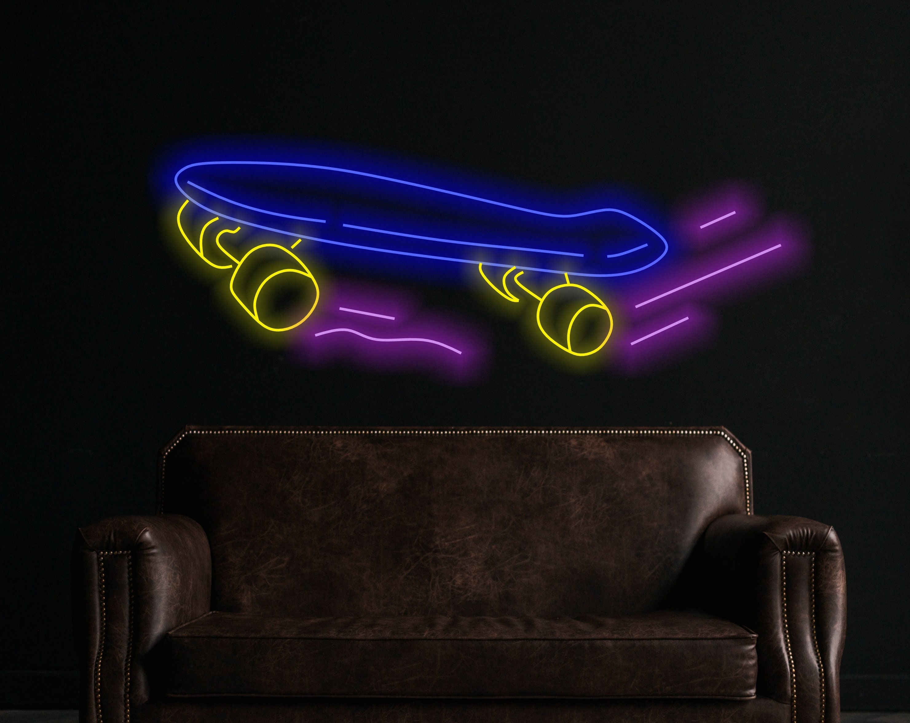 Skateboard Neon Sign, Neon Sign For Skate Shop, Skateboard Shop Neon Light, Custom Skate Neon Sign, Neon Light For Skateboarding