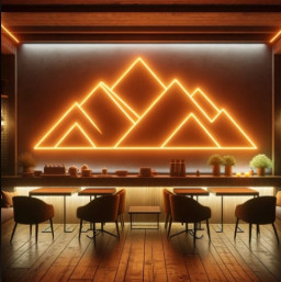 Mountains Led Neon Sign, Wall Decor Montains Led Light, Natural Neon Sign