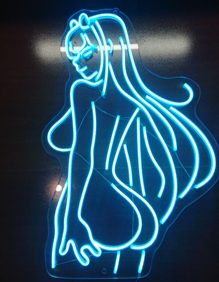 Anime Girl Neon Sign, Girl Body Neon Sign, Lady Neon Sign, Anime Lover Gift, Anime Neon Sign, Anime Wall Art, Anime Decor