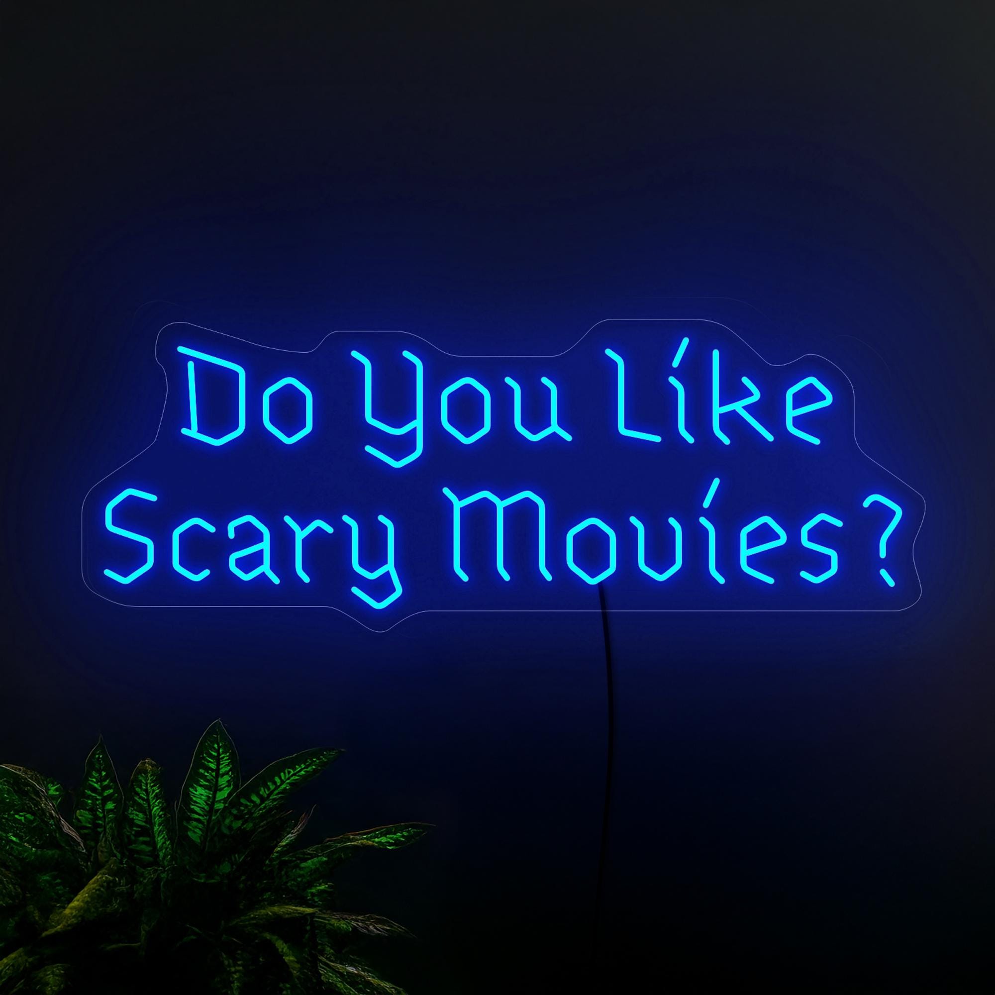 Do You Like Scary Movies Neon Sign, Scary Movies Led Sign, Home Theater Neon Sign, Horror Movies Gift, Gothic Neon Sign, Scary Movies Decor