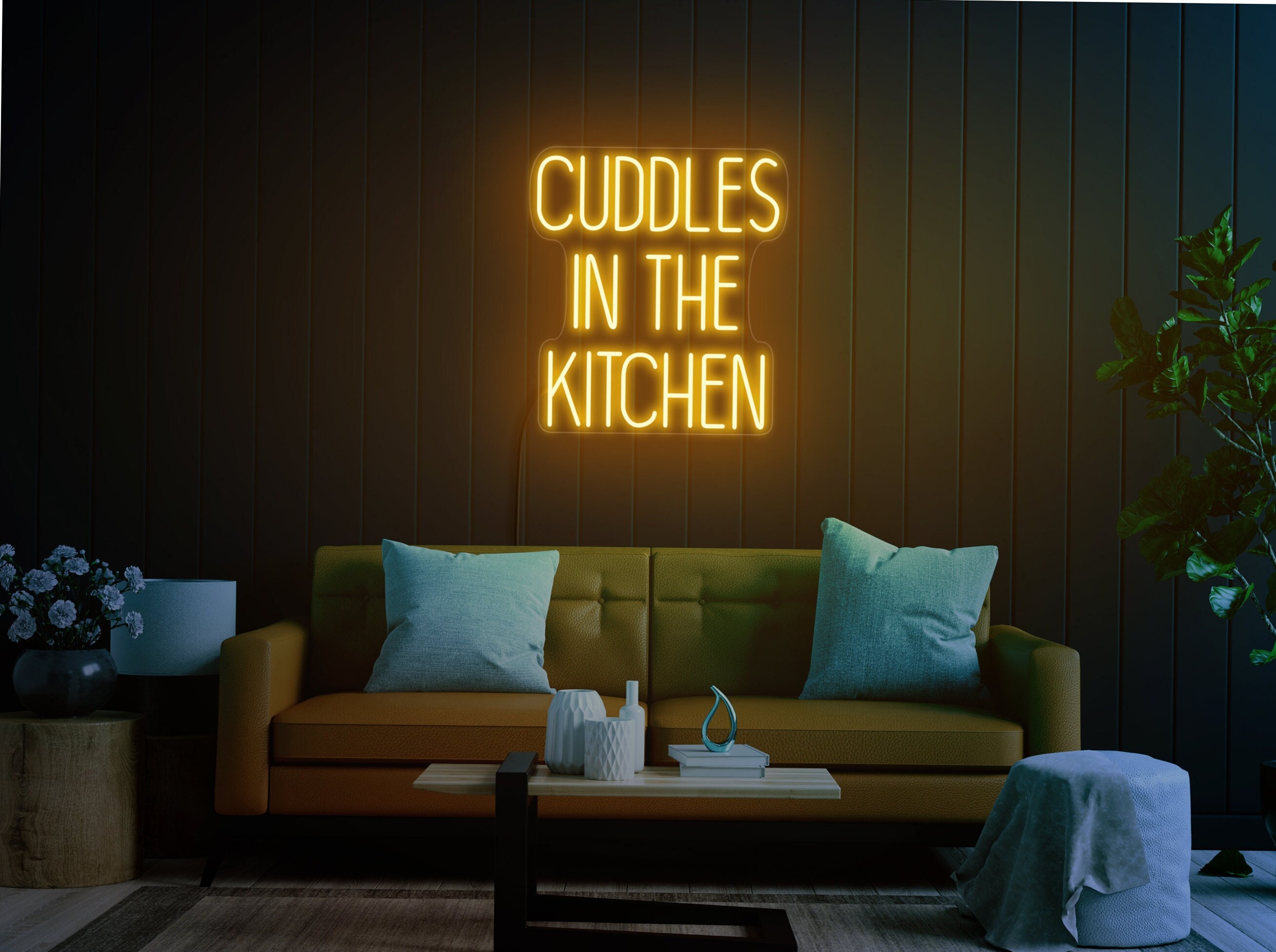 Cuddles In The Kitchen Neon Sign, Cuddles Neon Sign, Housewarming Neon Sign, Neon Sign Kitchen Decor, Cuddles In The Kitchen Wall Art Decor