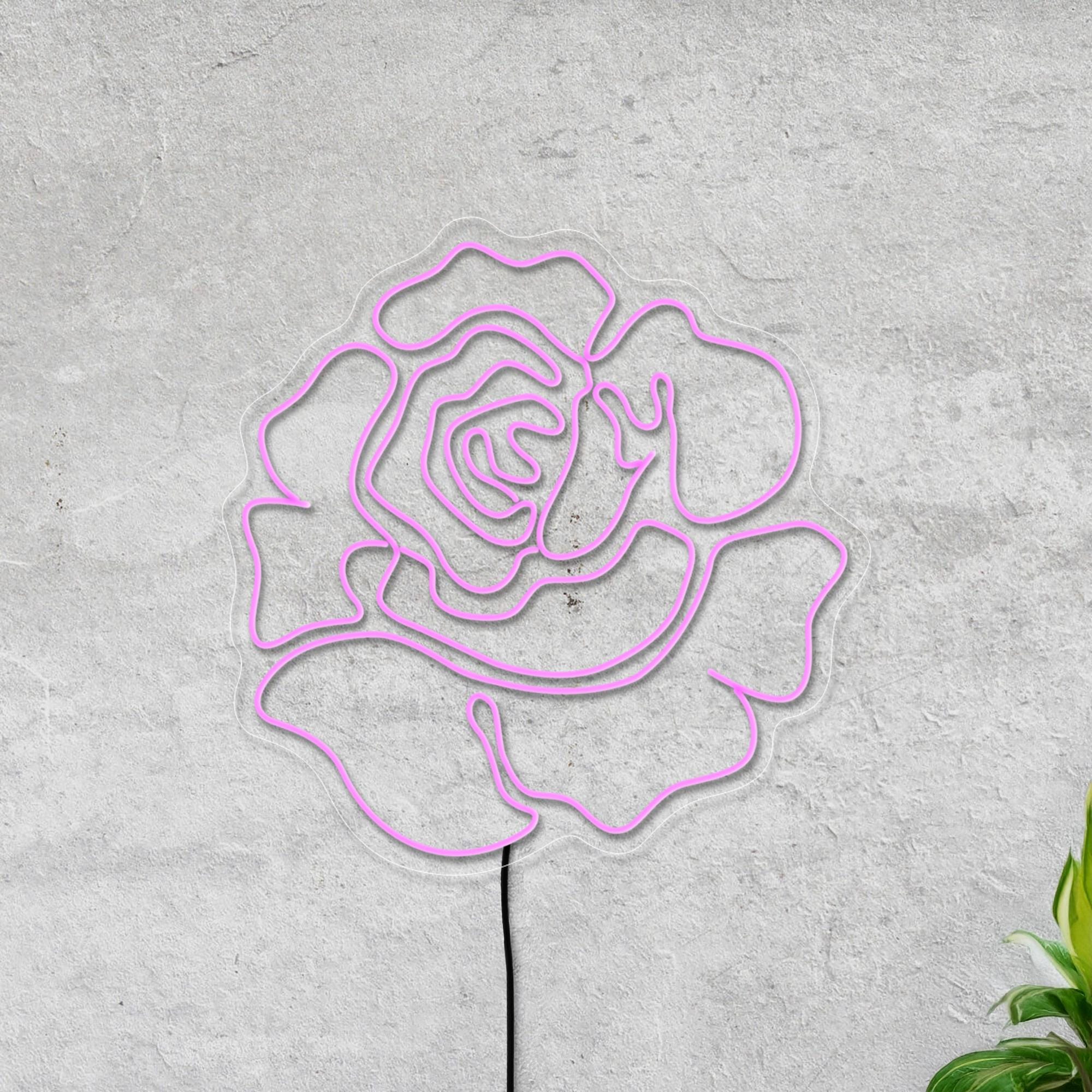 Rose Neon Sign, Flower Neon Sign, Rose Flower Sign, Aesthetic Neon Sign, Rose Bedroom Neon Sign, Neon Sign Wall Decor, Rose Wall Art Decor